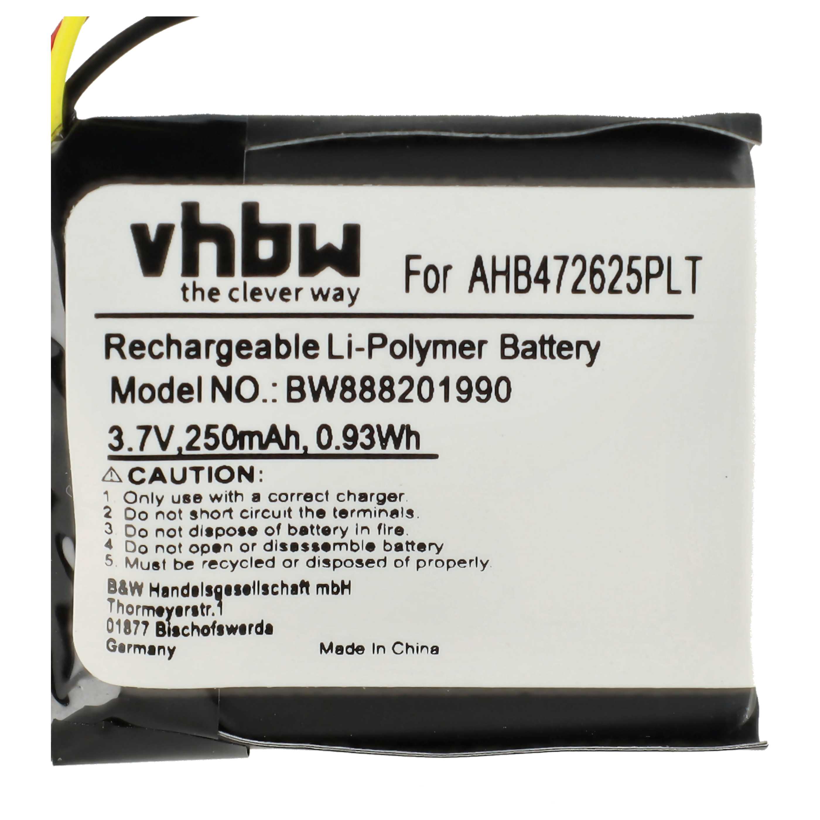 Akumulator do słuchawek bezprzewodowych zamiennik Jabra AHB472625PLT, AHB682828PS - 250 mAh 3,7 V LiPo