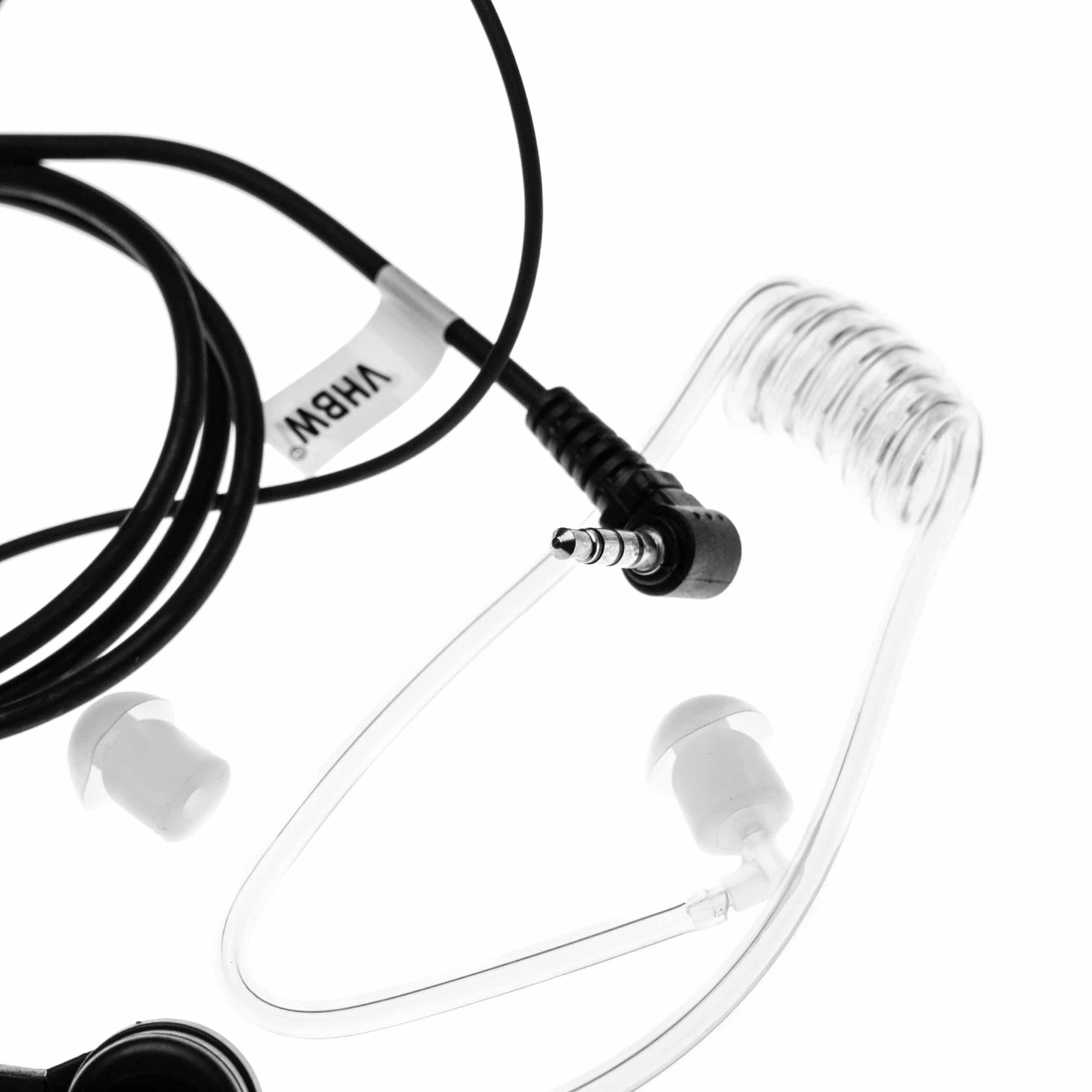 Security headset per ricetrasmittente Yaesu VX-2R - trasparente / nero + microfono push-to-talk + supporto a c
