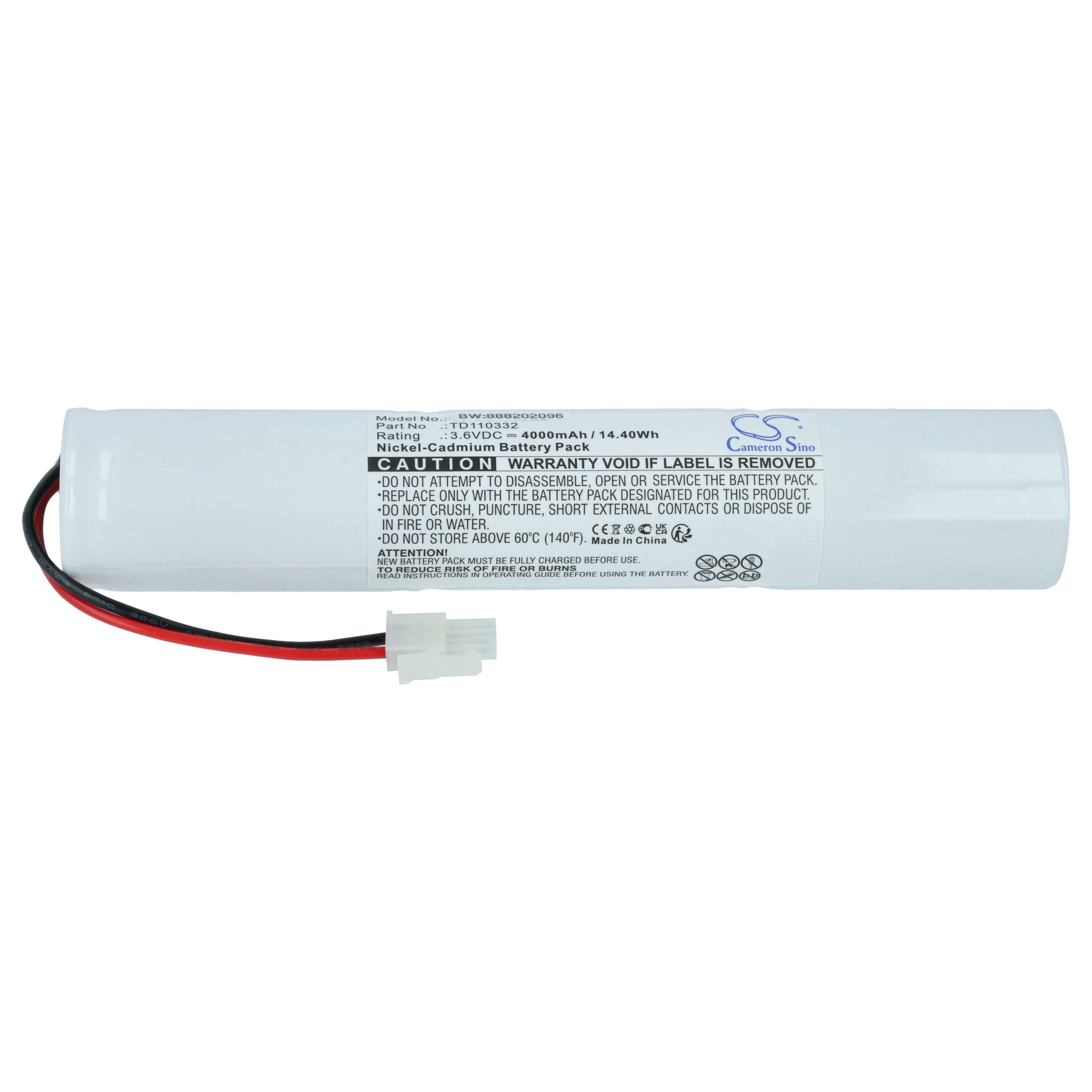 5x Akumulator do oświetlenia awaryjnego zamiennik Schneider 329056000, TD110332 - 4000 mAh 3,6 V NiCd