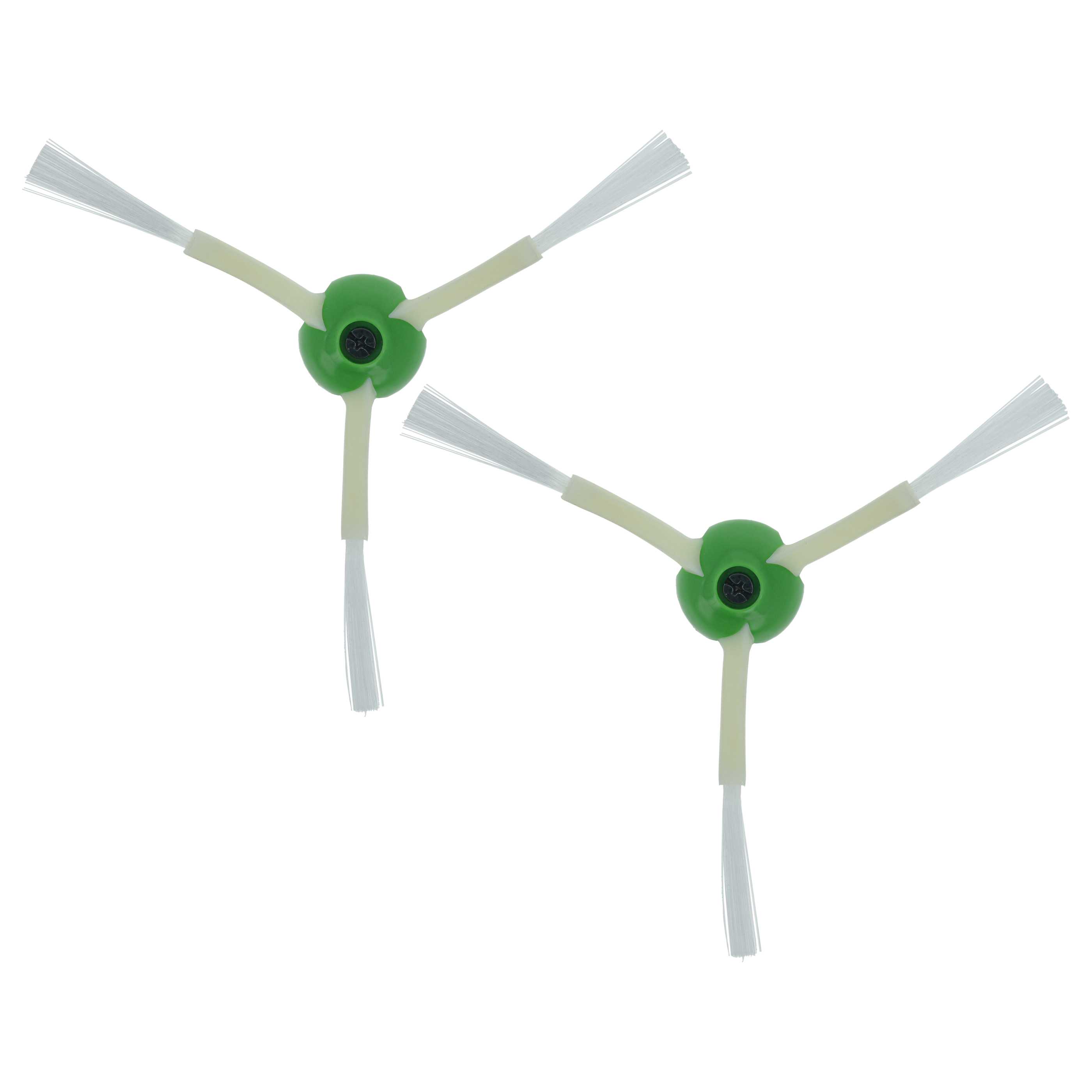 2x Side Brush suitable for iRobot Roomba E5, E6, E7, i7 Robot Vacuum Cleaner - 3-armed, white, green