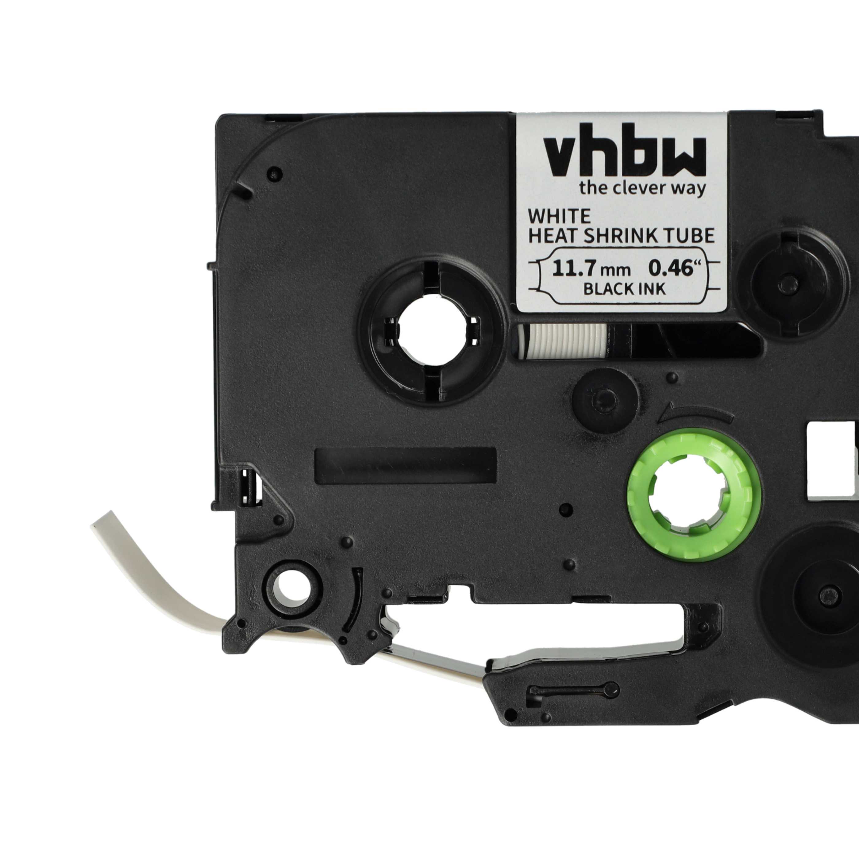 Cassetta tubi termorestringenti sostituisce Brother AHS-231 per etichettatrice Brother 11,7mm nero su bianco