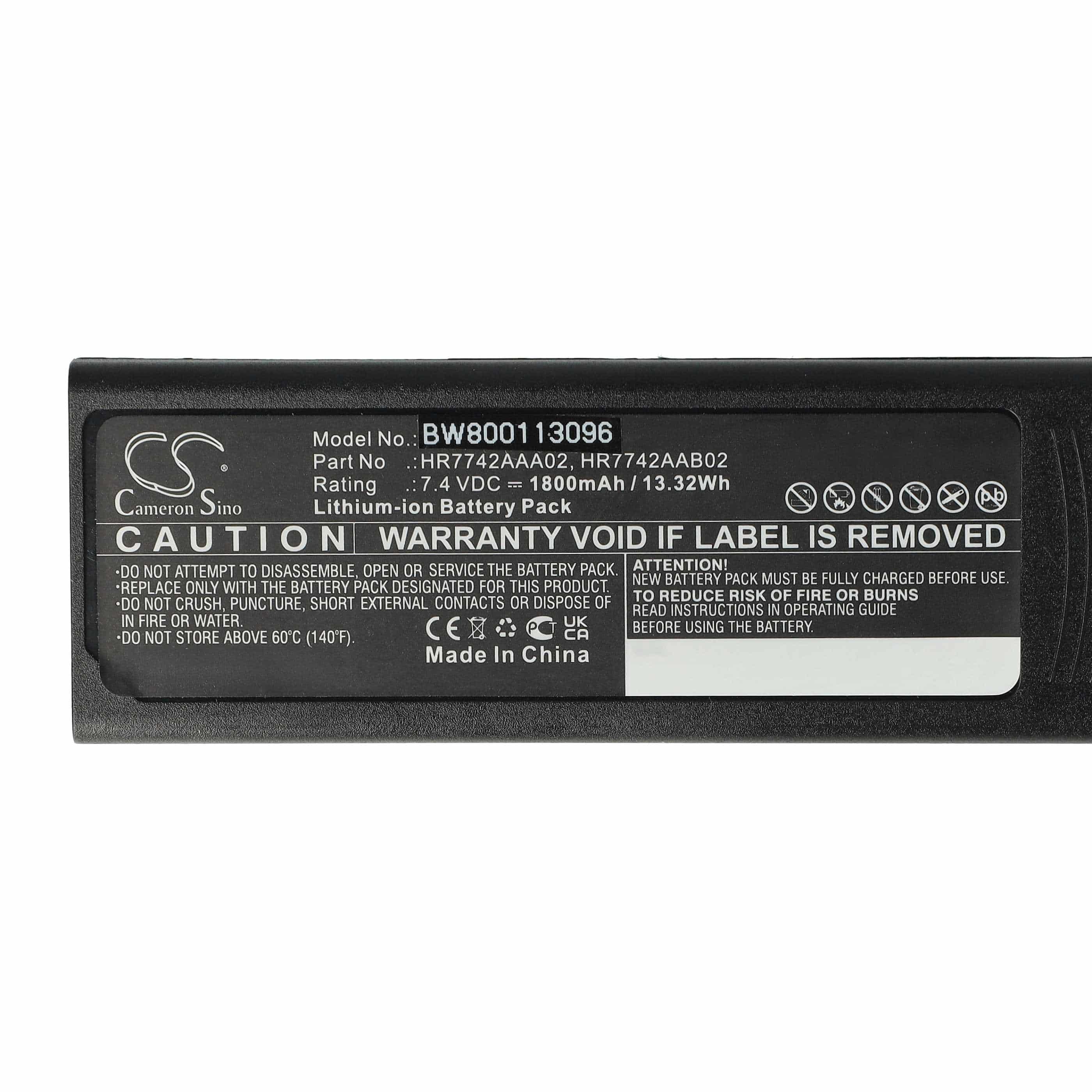 Radio 2x Battery replaces EADS HR7742AAA02, HR7742AAB02 - 1800 mAh 7.4 V Li-Ion
