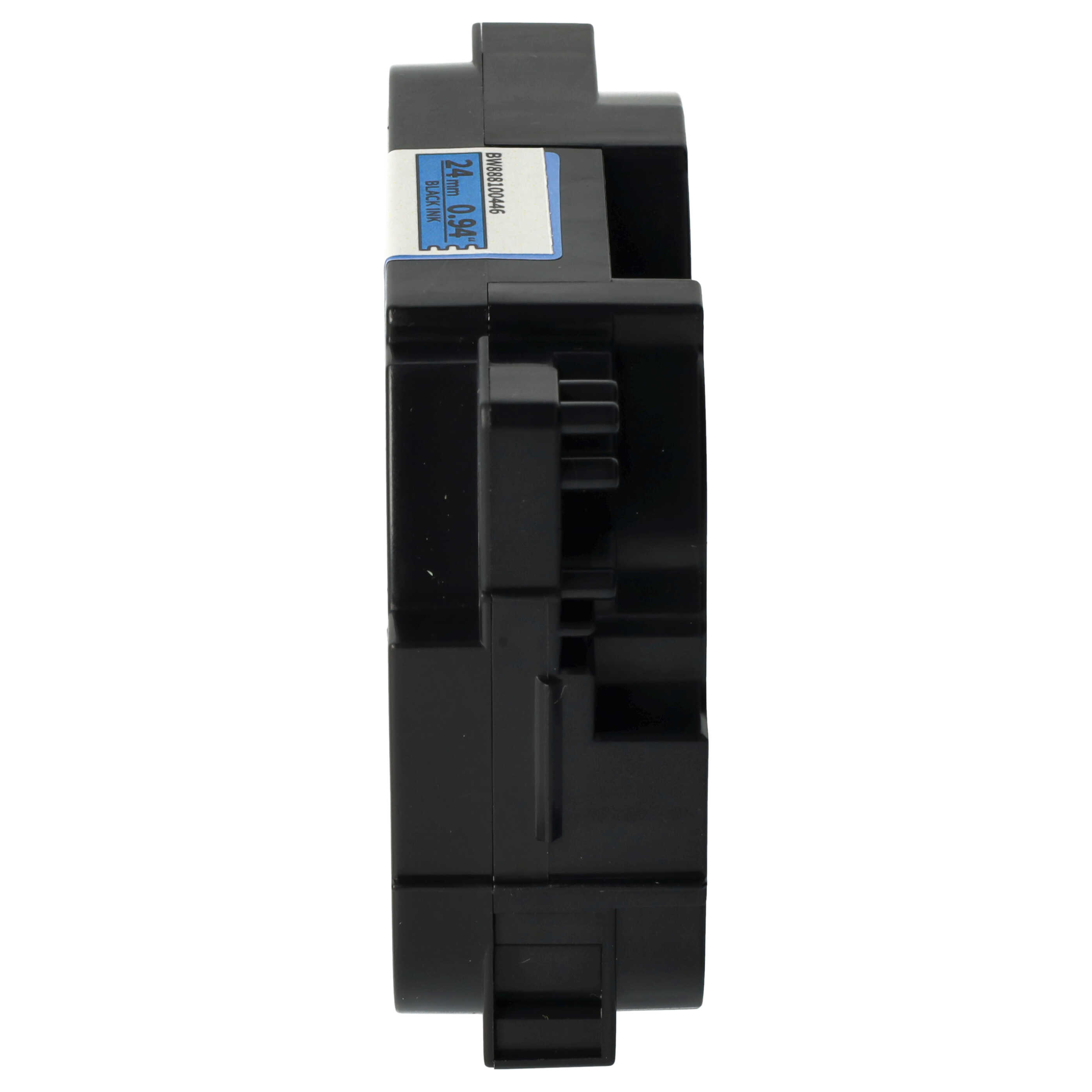 Cassette à ruban remplace Brother TZE-S551 - 24mm lettrage Noir ruban Bleu, extra fort