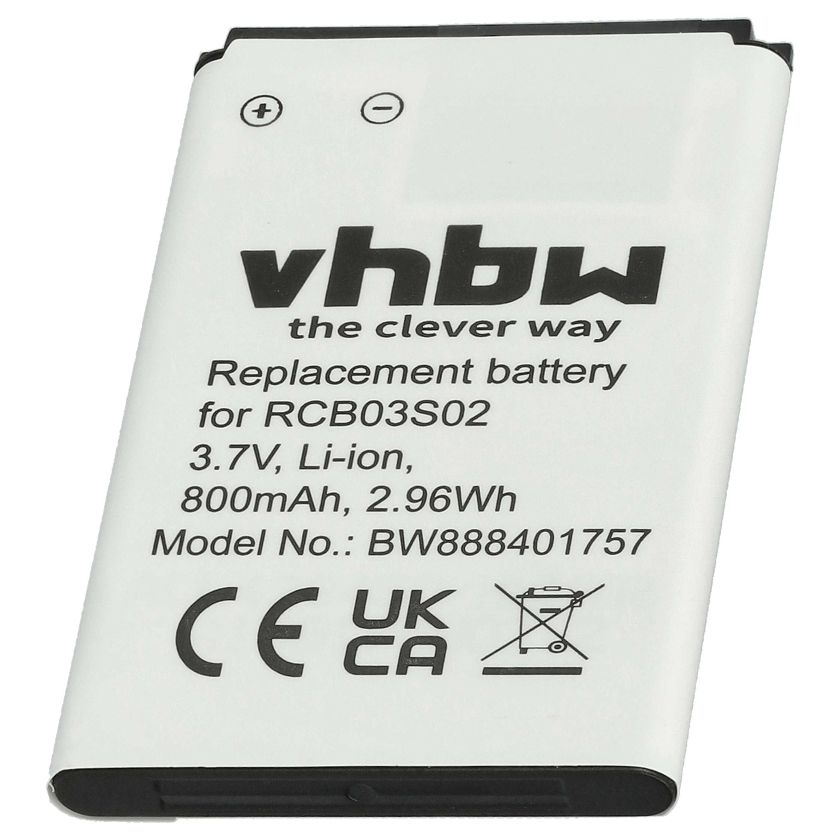 2x Akumulator do telefonu dla seniora zamiennik Swisstone RCB03S02 - 800 mAh 3,7 V Li-Ion