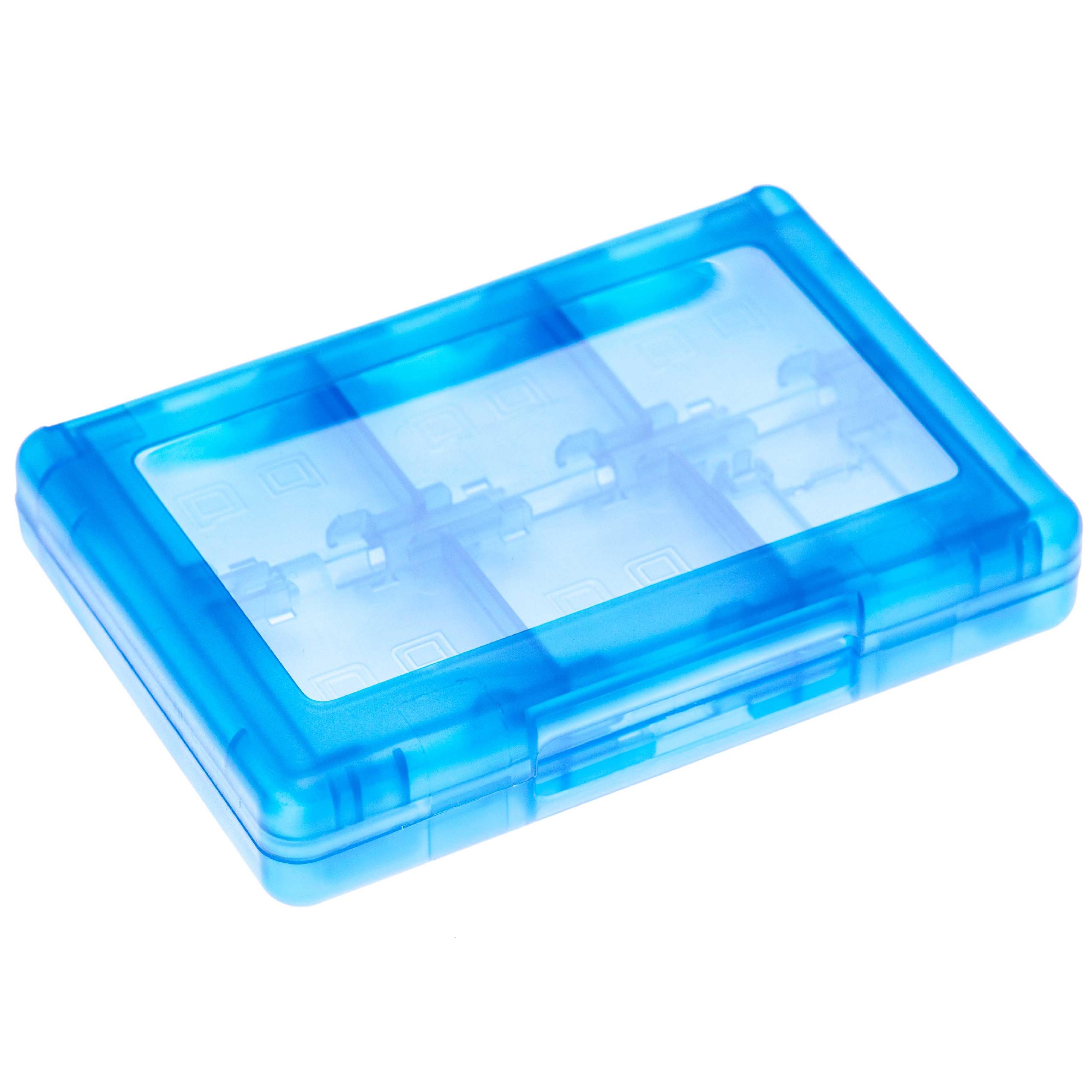 Estuche para juegos de consola y tarjetas de memoria para Nintendo 3DS etc. - plástico, transparente / azul