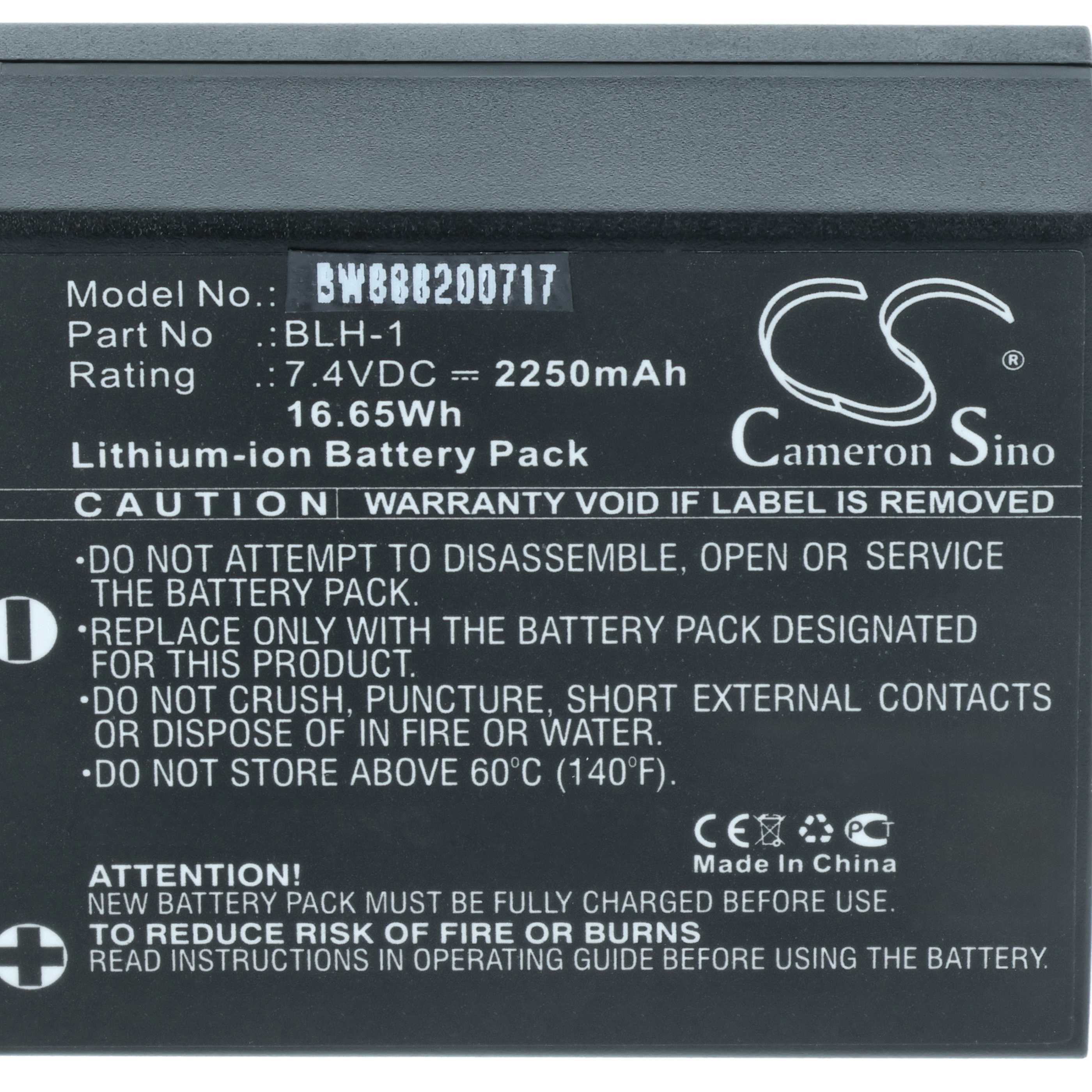 2x Battery replaces Olympus BLH-1 - 2250mAh, 7.4V, Li-Ion