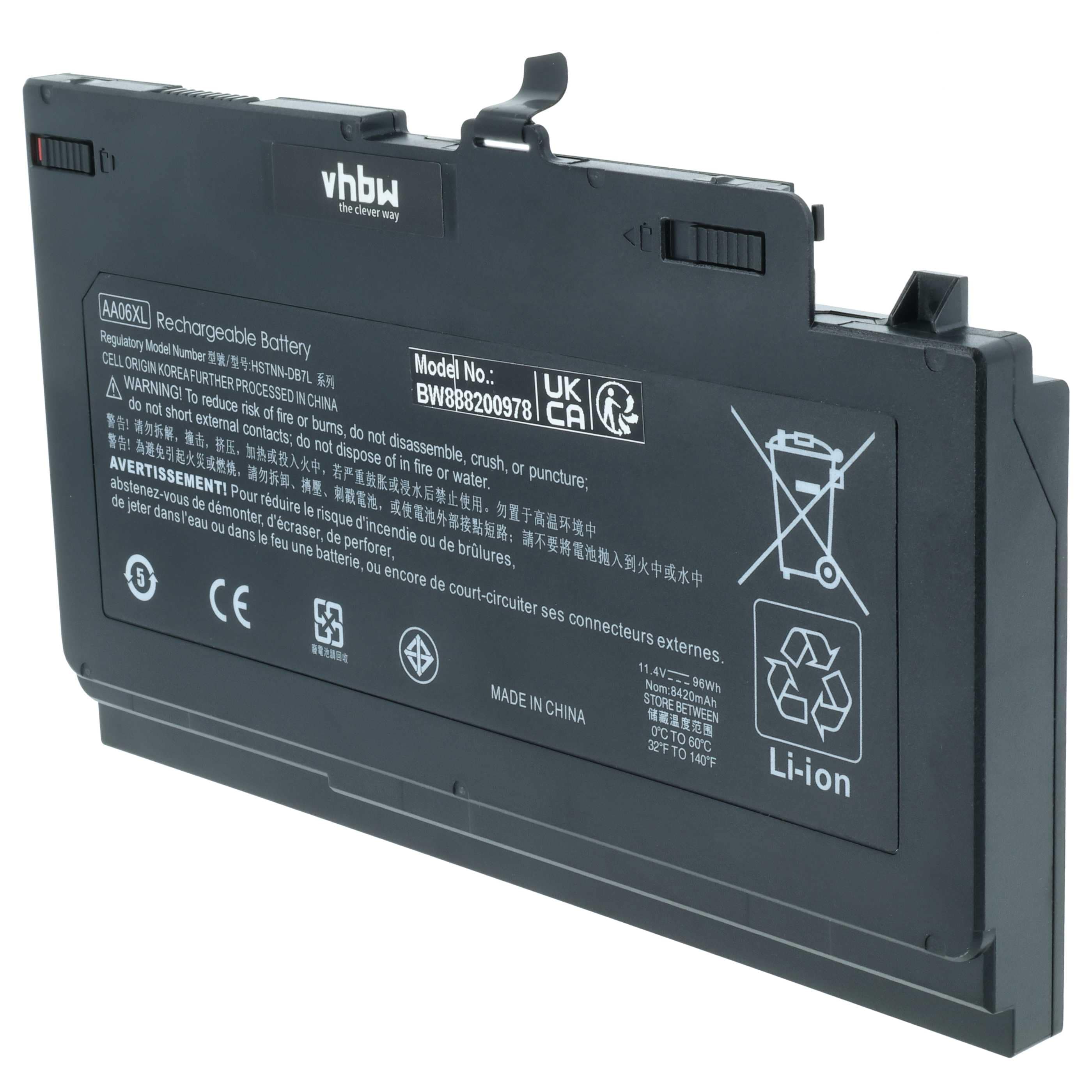 Akumulator do laptopa zamiennik HP 852527-221, 852527-242, 852711-850, AA06XL - 8300 mAh 11,4 V Li-Ion, czarny