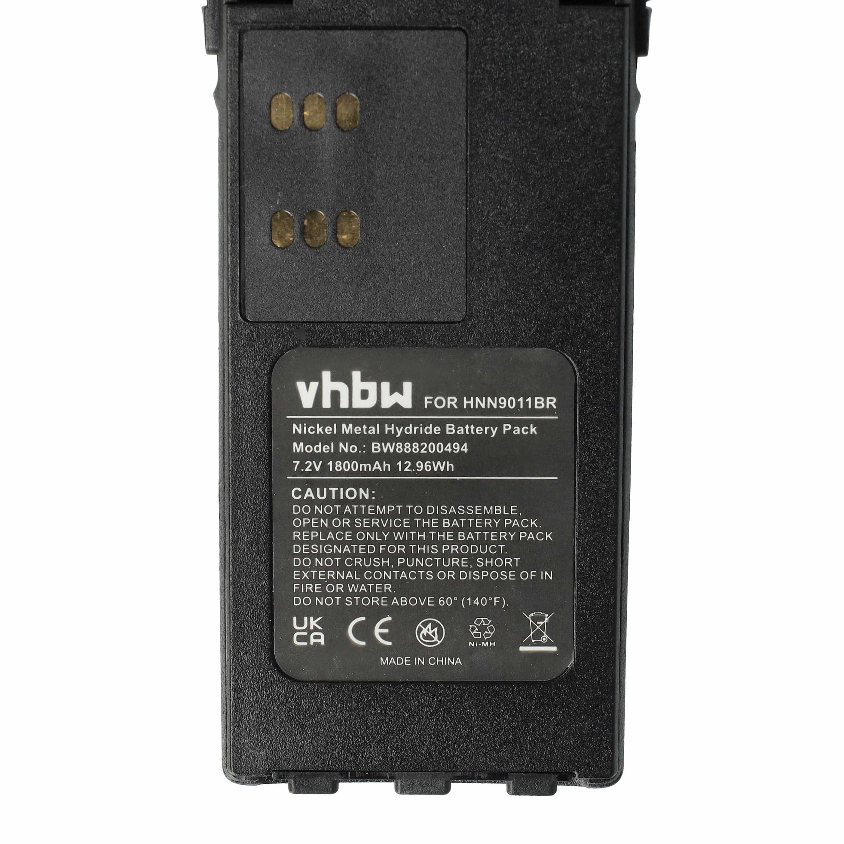 Radio 10x Battery suitable for Motorola GP320, GP340, GP360, GP380 - 1800 mAh 7.2 V NiMH + Belt Clip