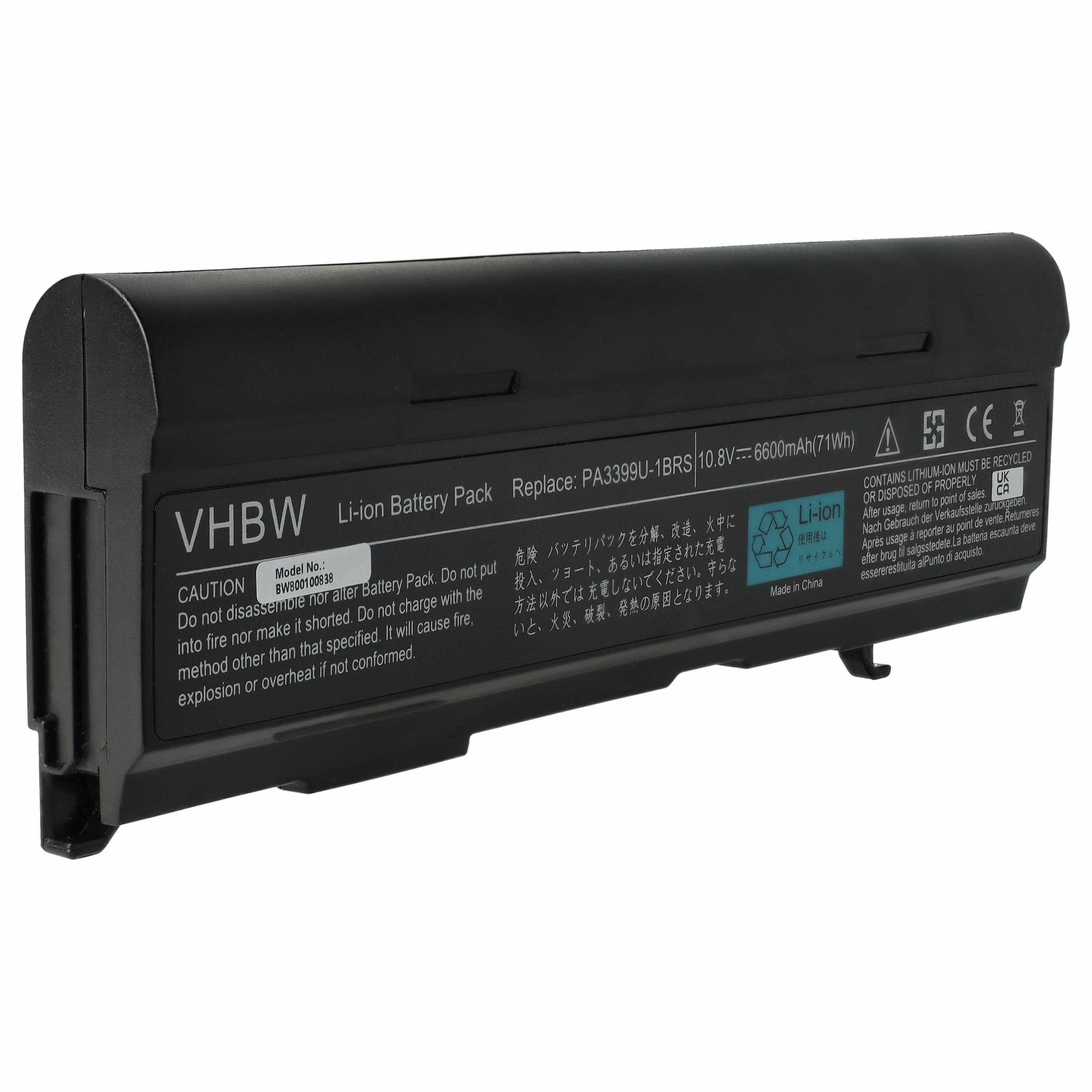 Akumulator do laptopa zamiennik Toshiba PA3399U-1BAS, PA3399U-1BRS - 6600 mAh 10,8 V Li-Ion, czarny