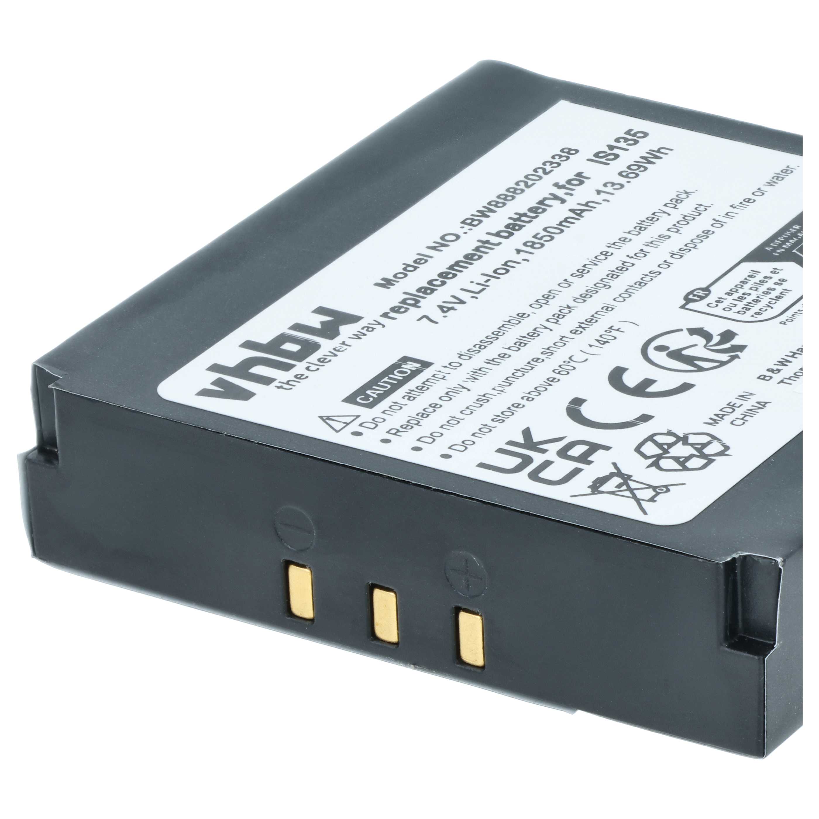 Batterie remplace Pax IS135, 25B1001 pour scanner de code-barre Pax - 1850mAh 7,4V