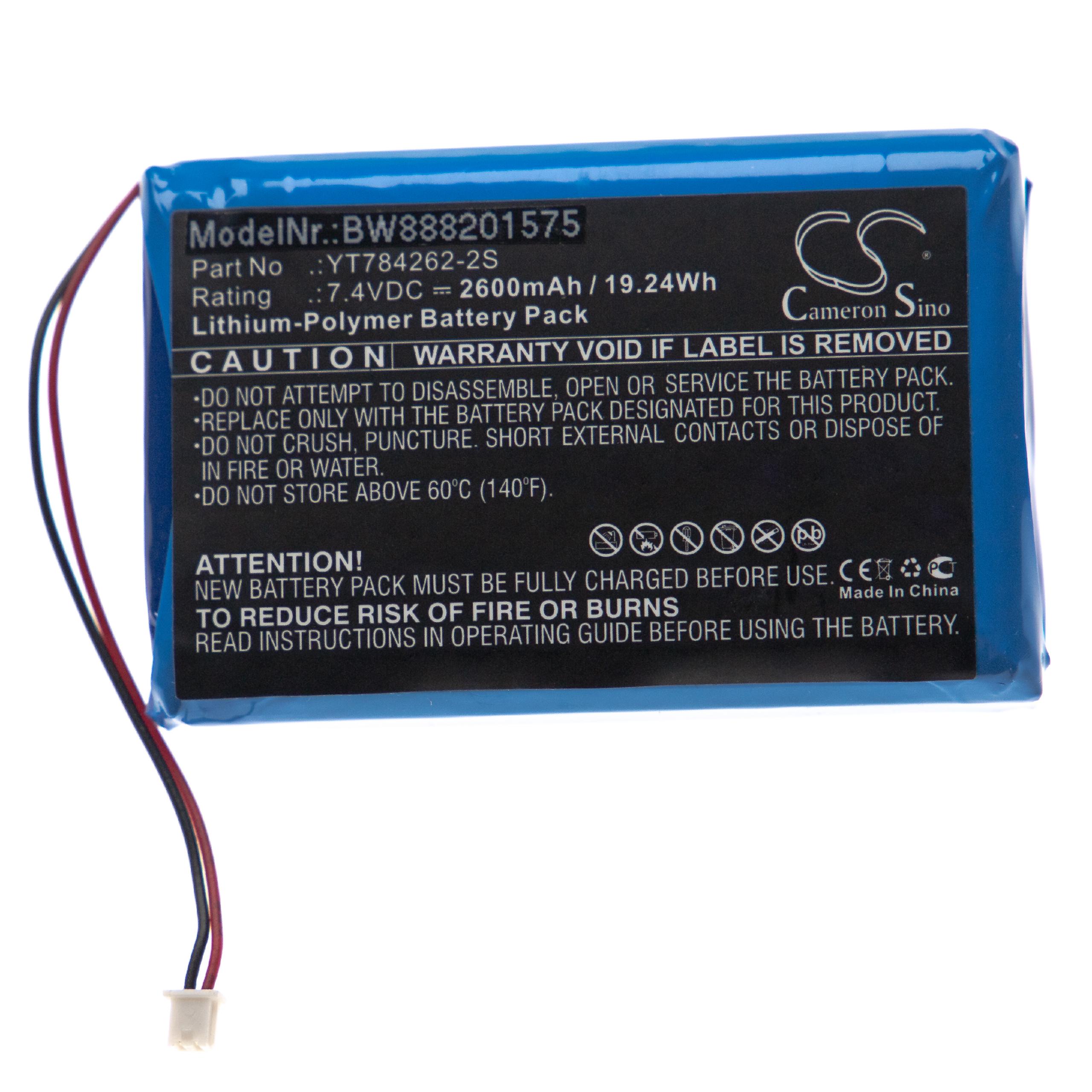Batterie remplace Uniwell YT784262-2S pour caisse enregistreuse - 2600mAh 7,4V Li-polymère