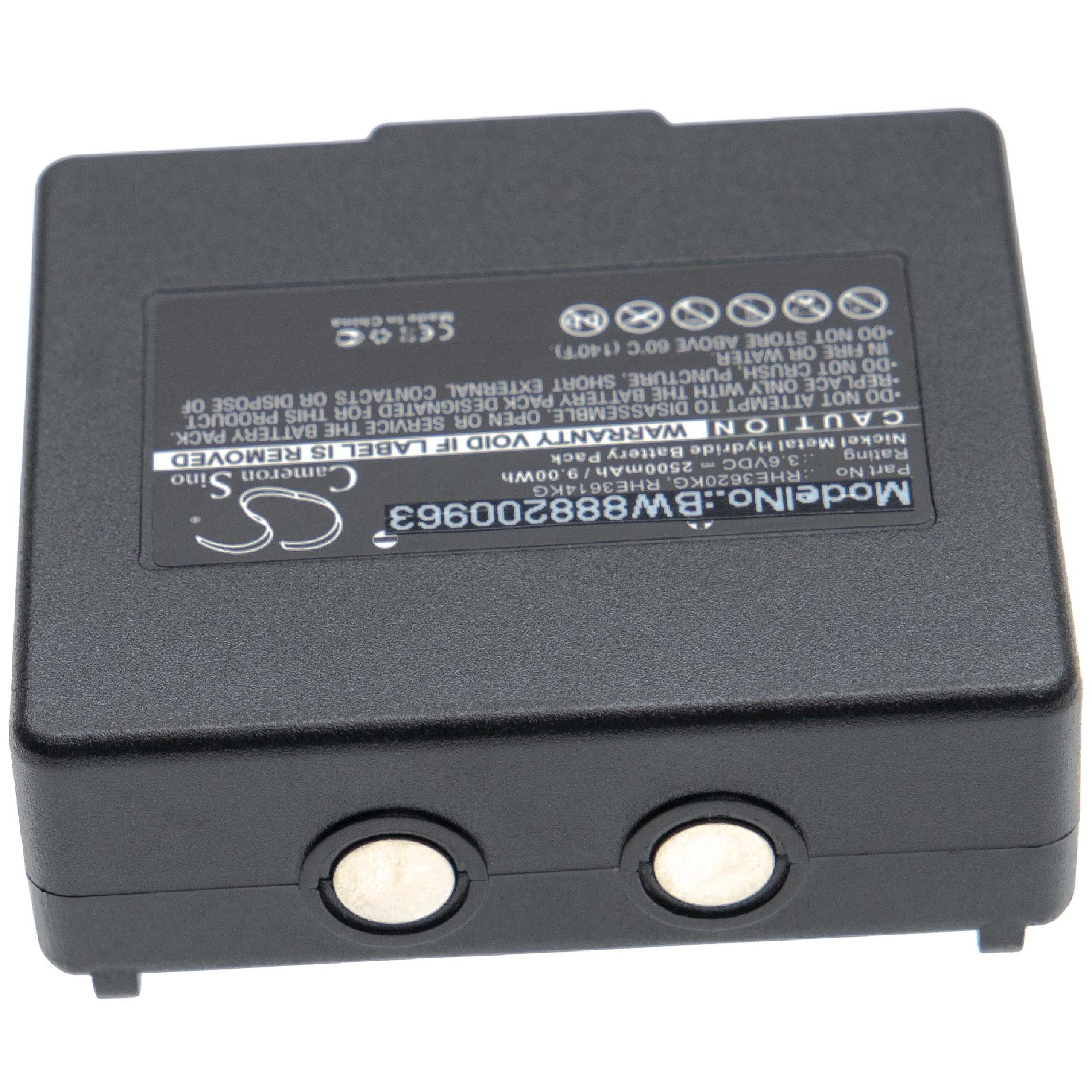 Industrial Remote Control Battery Replacement for Abitron KH68300990, EX2-22 - 2500mAh 3.6V NiMH
