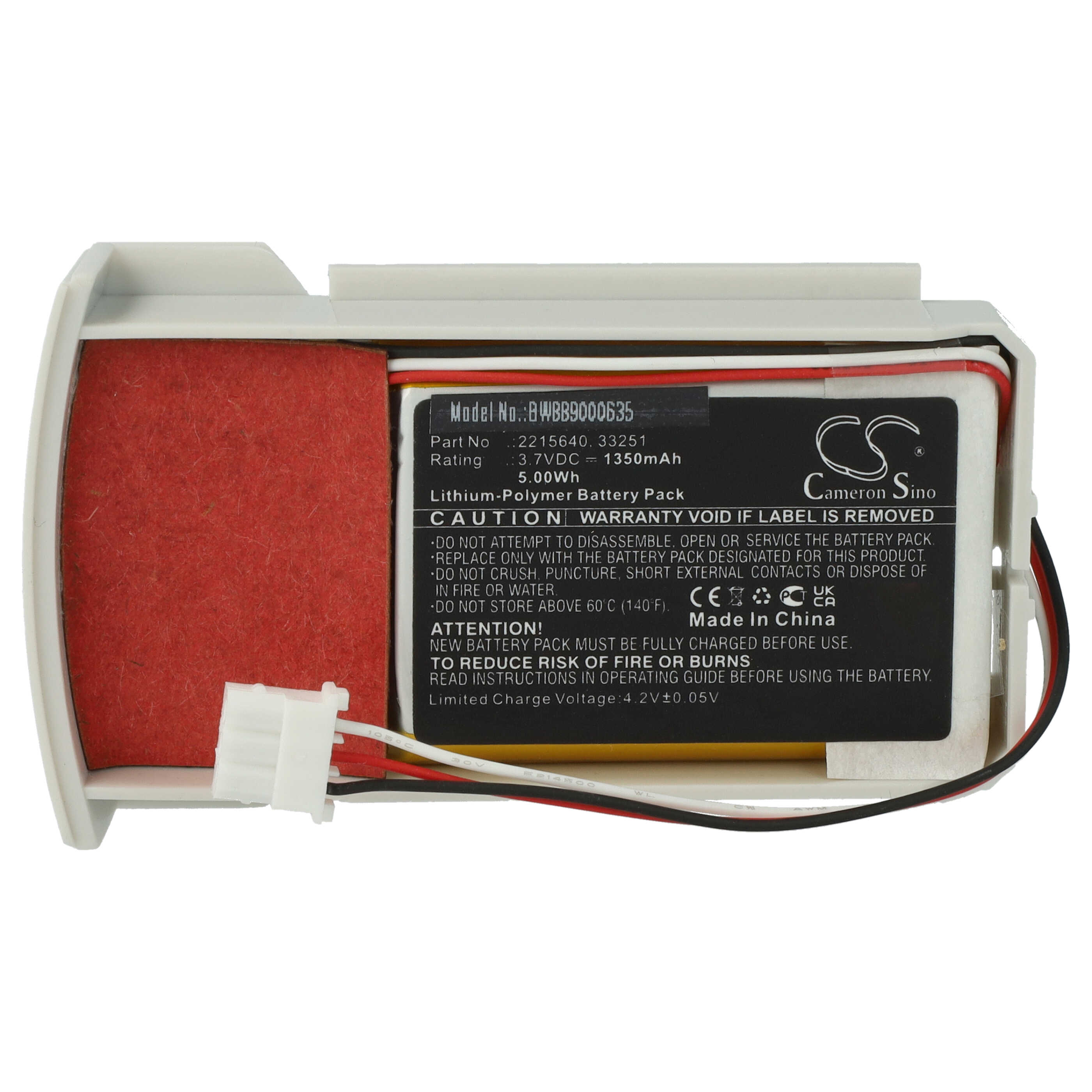 Batteria sostituisce Thermo Scientific 2215640 per strumenti medici Thermo Scientific - 1350mAh 3,7V Li-Poly