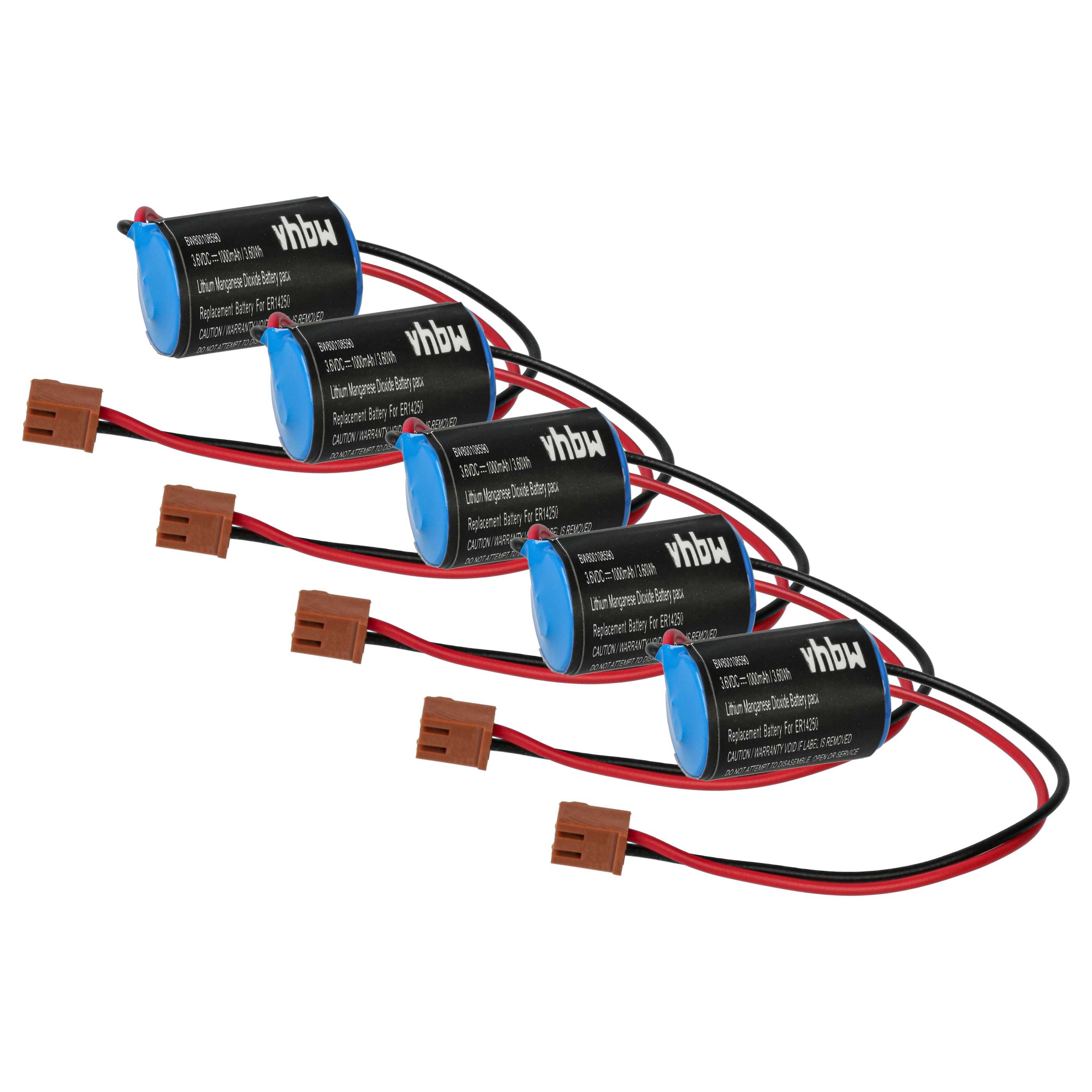 5x Akumulator do PLC programowalnego sterownika zamiennik Omron CPM2A-BAT01 - 1000 mAh 3,6 V Li-Ion