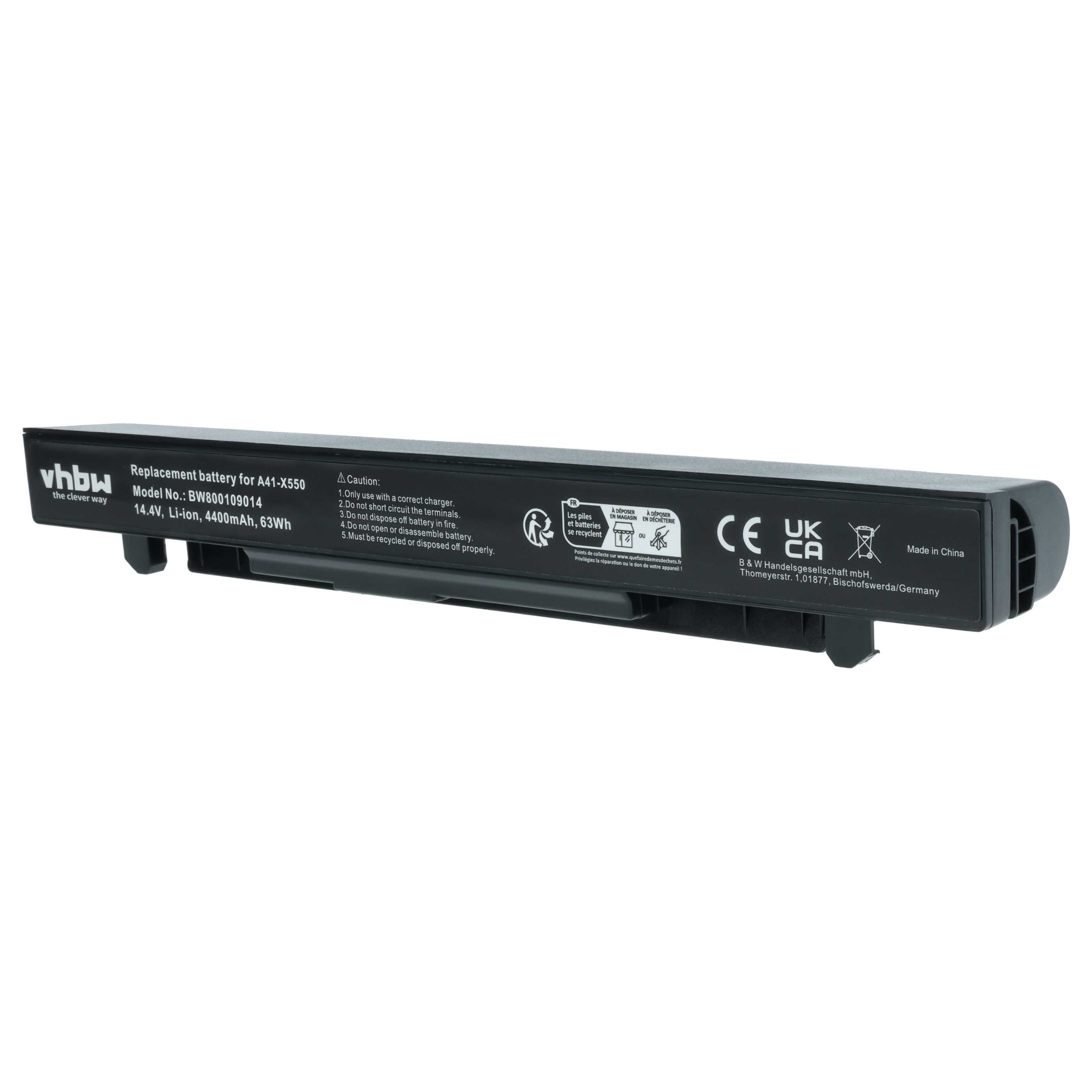 Akumulator do laptopa zamiennik Asus A41-X550, A41-X550A - 4400 mAh 14,4 V Li-Ion, czarny