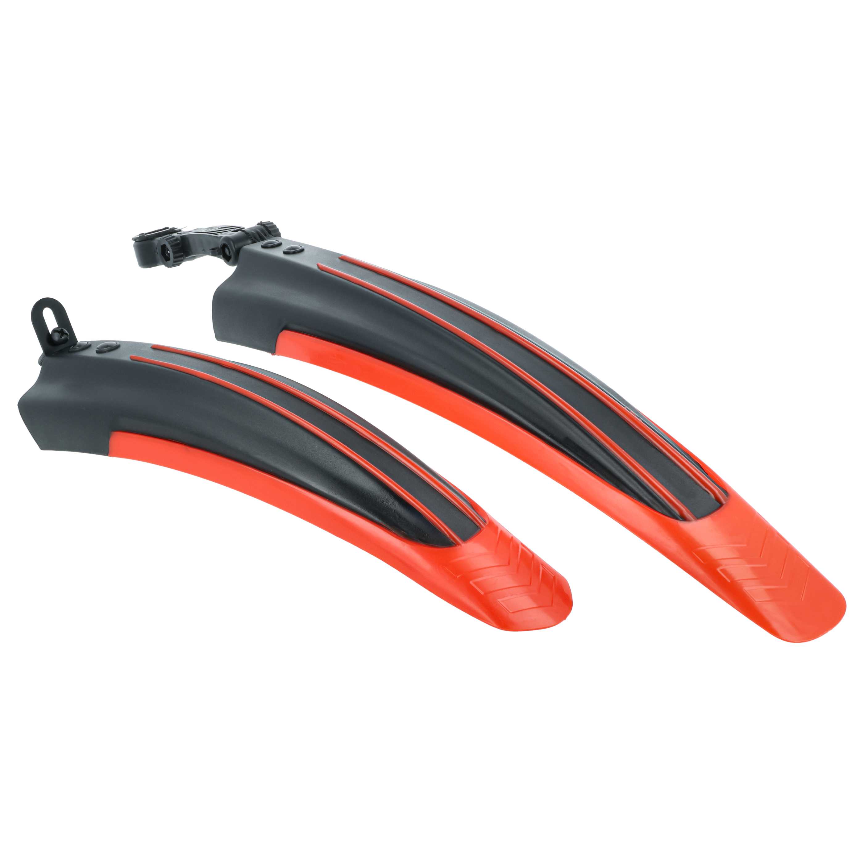 2x Mud Guard for Front Wheel, Back Wheel suitable for Mountain Bikes with 24/26" Tyres - black / red