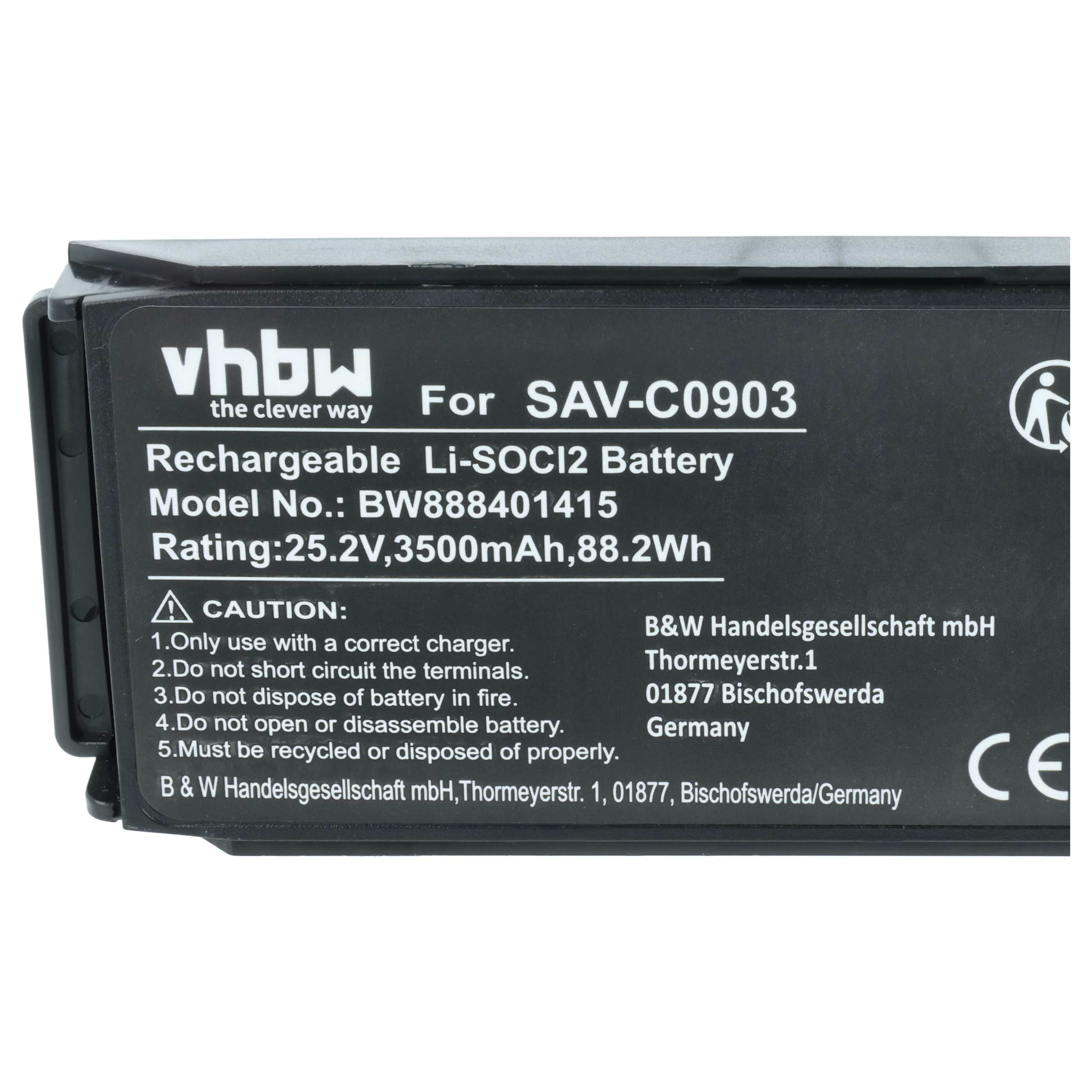 Pile remplace Saver One SAV-C0903 pour appareil médical Saver One - 3500mAh 25,2V Li-SOCl2