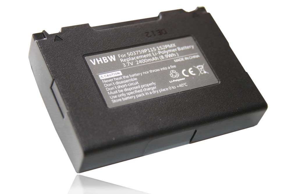 Batterie remplace BLAUPUNKT 503759P115 1S2PMX pour navigation GPS - 2400mAh 3,7V Li-polymère
