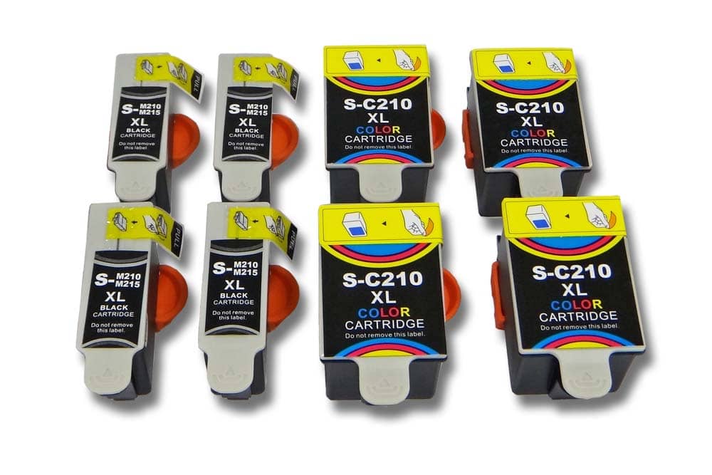 8x Set cartucce di inchiostro sostituisce Samsung INK-M210 per stampante - B/C/M/Y 224 ml + chip