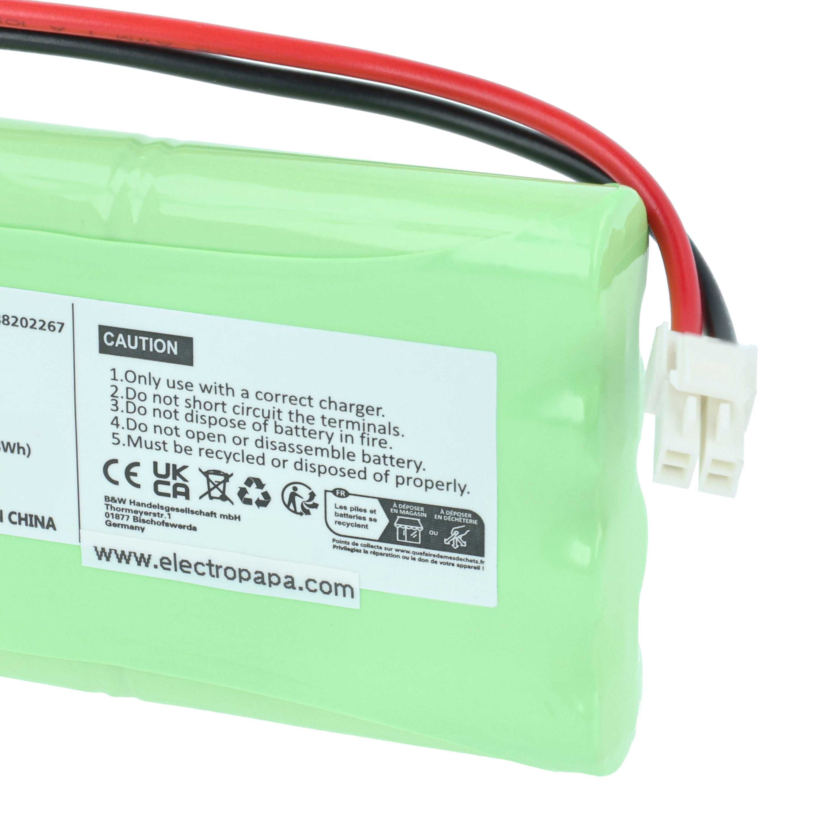 Batería reemplaza Polargos S1512 para diversos dispositivos (800 mAh, 9,6 V, NiMH)