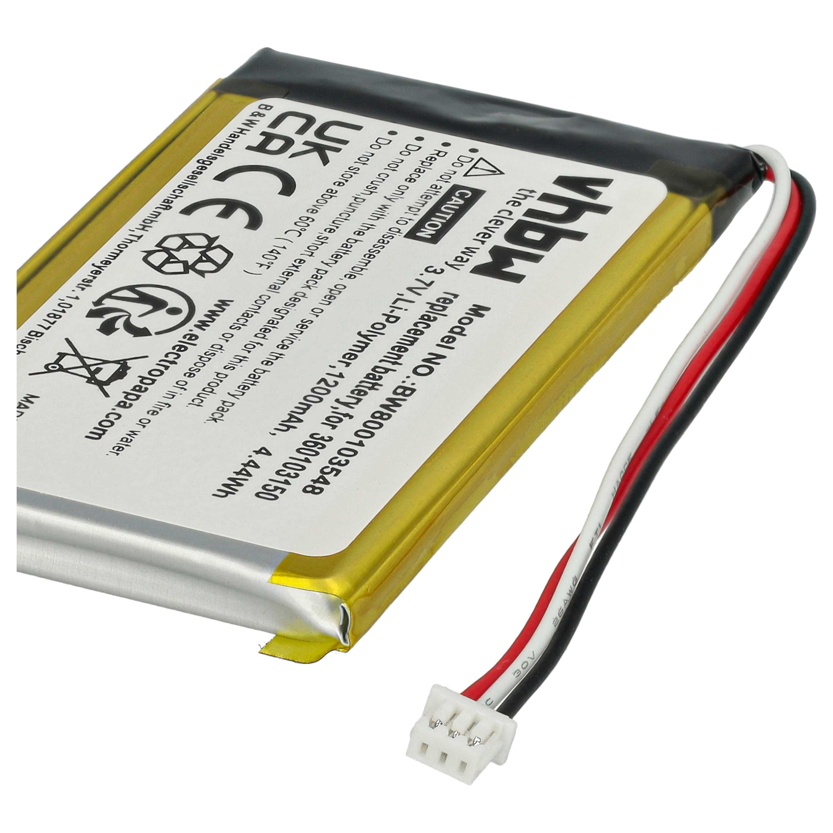 Akumulator do nawigacji GPS zamiennik TomTom 360103150 - 1200 mAh 3,7 V Li-Ion
