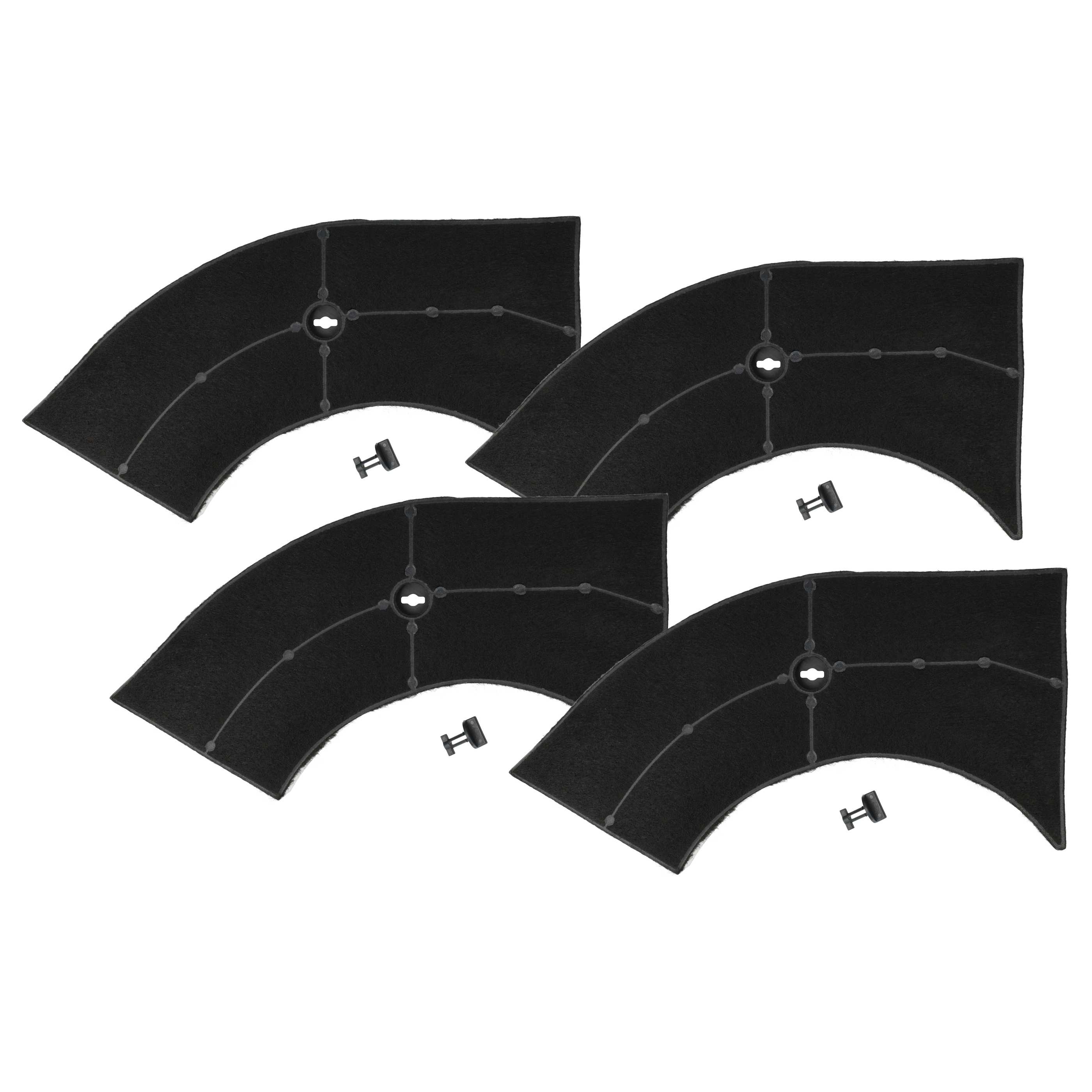 4x Filtres à charbon actif remplace AEG 5027887000/6, 5029064900/8, 5027456700/2 pour hotte Bauknecht