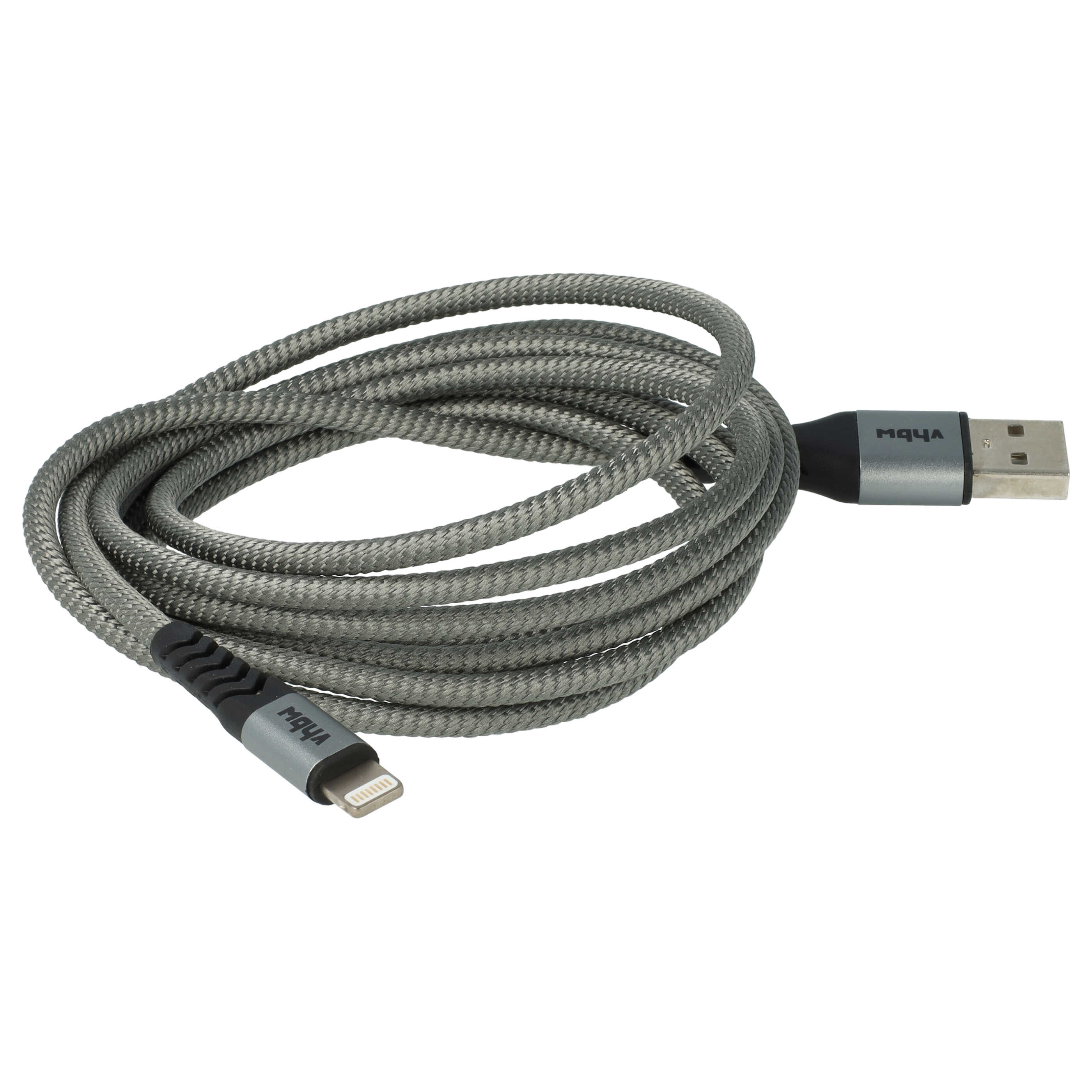 3x Lightning Kabel auf USB A passend für Apple AirPods Apple iOS Geräte - Schwarz Grau, 180cm