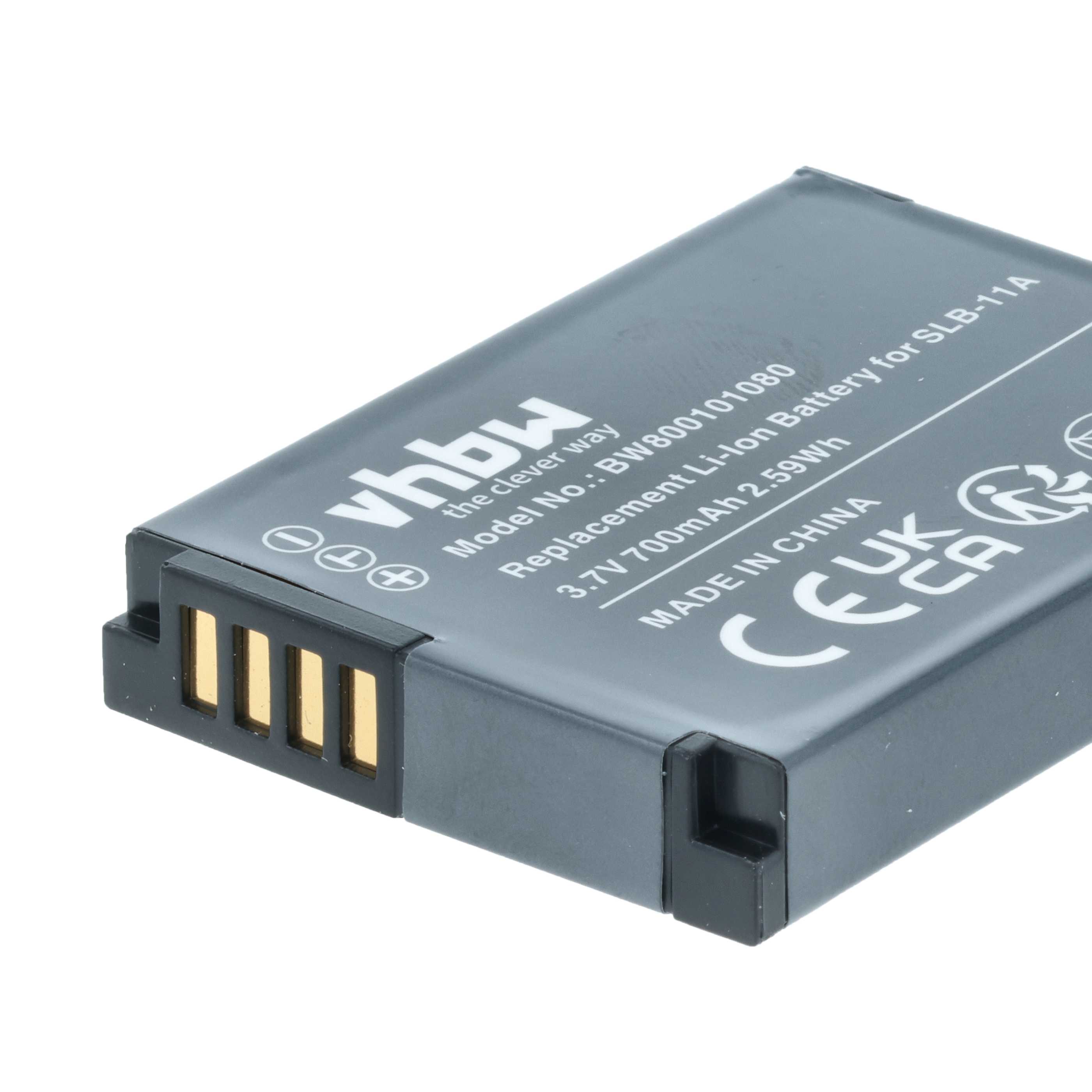 2x Akumulator do aparatu cyfrowego zamiennik Samsung SLB-11a - 700 mAh 3,6 V Li-Ion