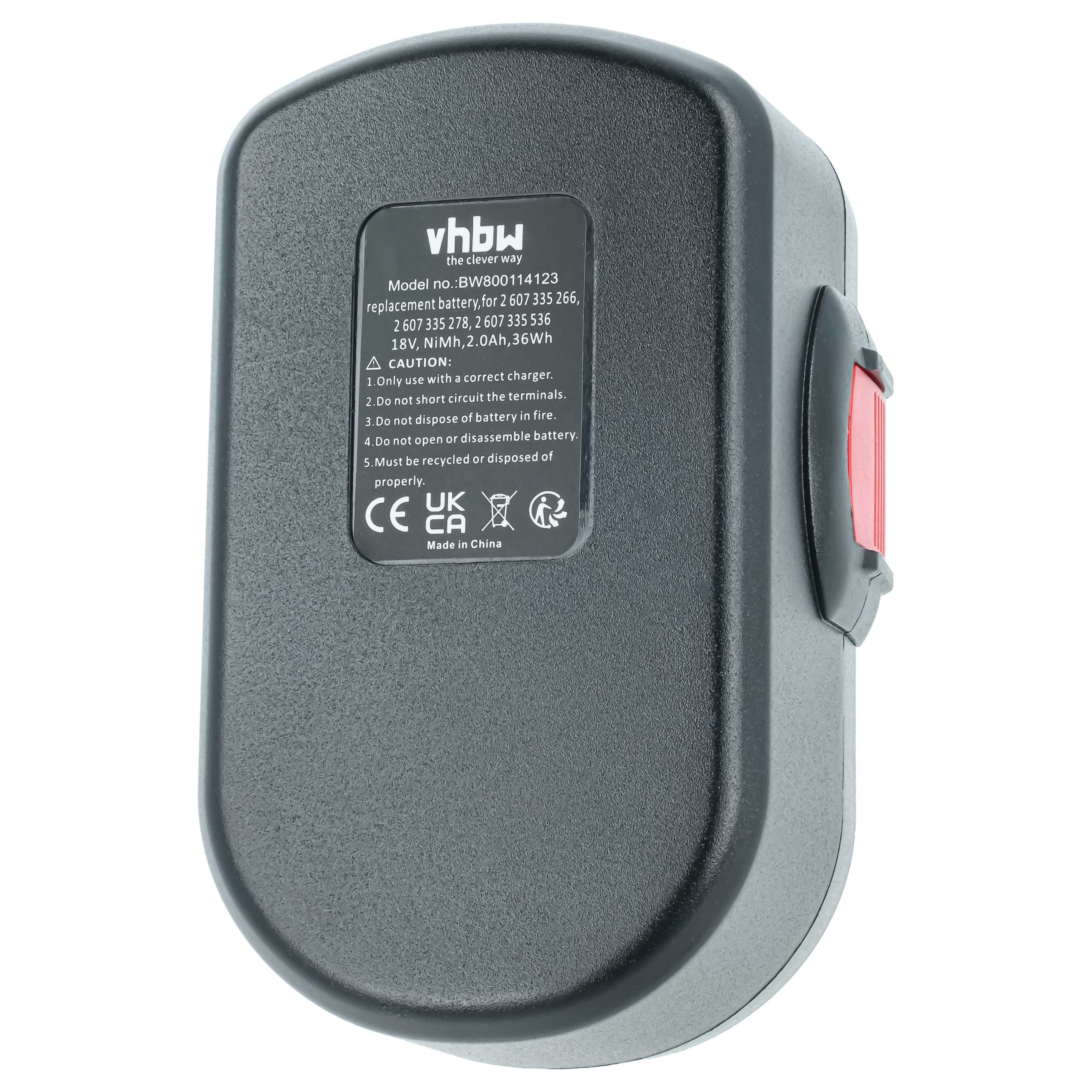Batteria sostituisce Bosch 2 607 335 278, 2 607 335 266, 2 607 335 536 per attrezzo - 2Ah 18V NiMH