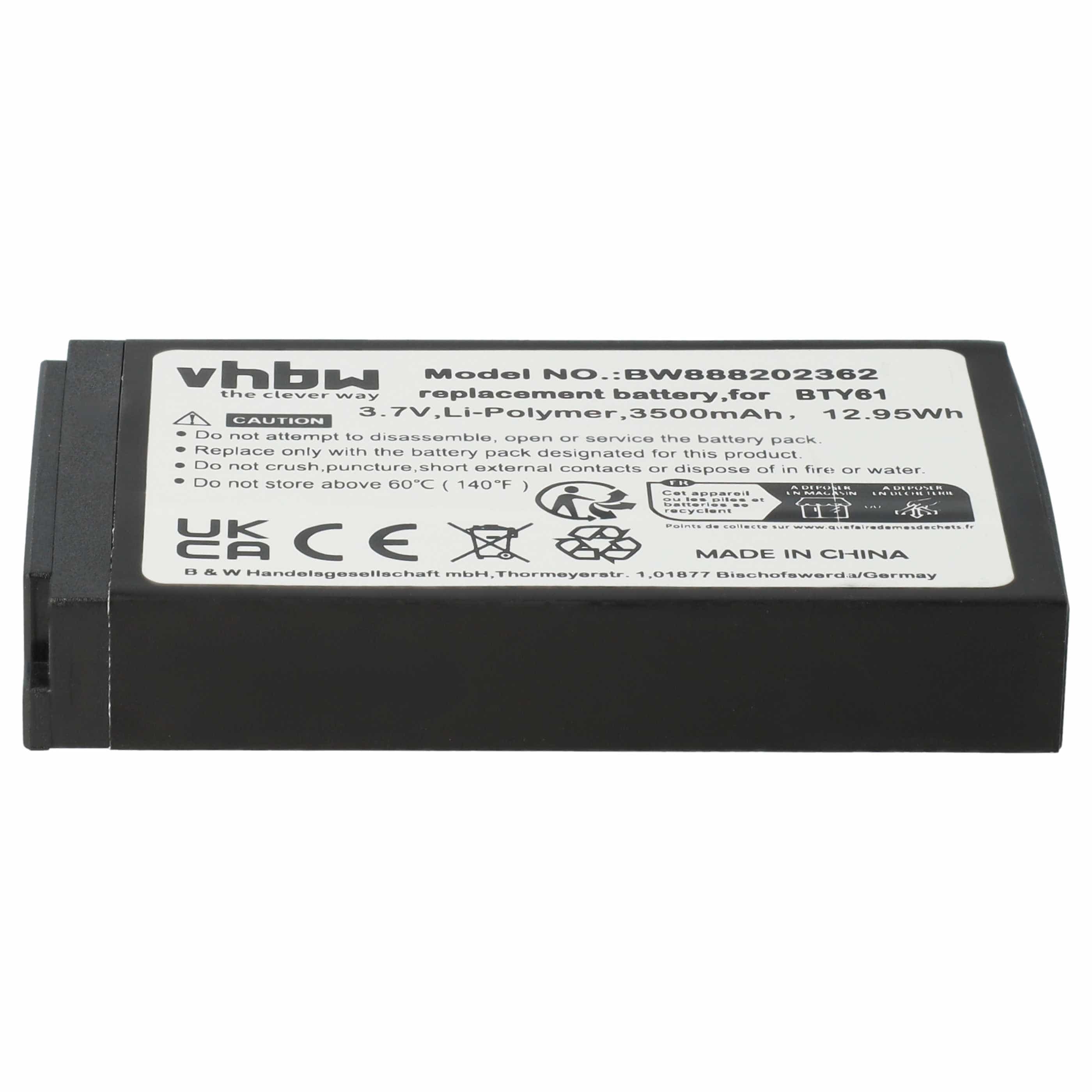 Handheld Computer 5x Battery replaces Newland BTY61 - 3800mAh, 3.7V