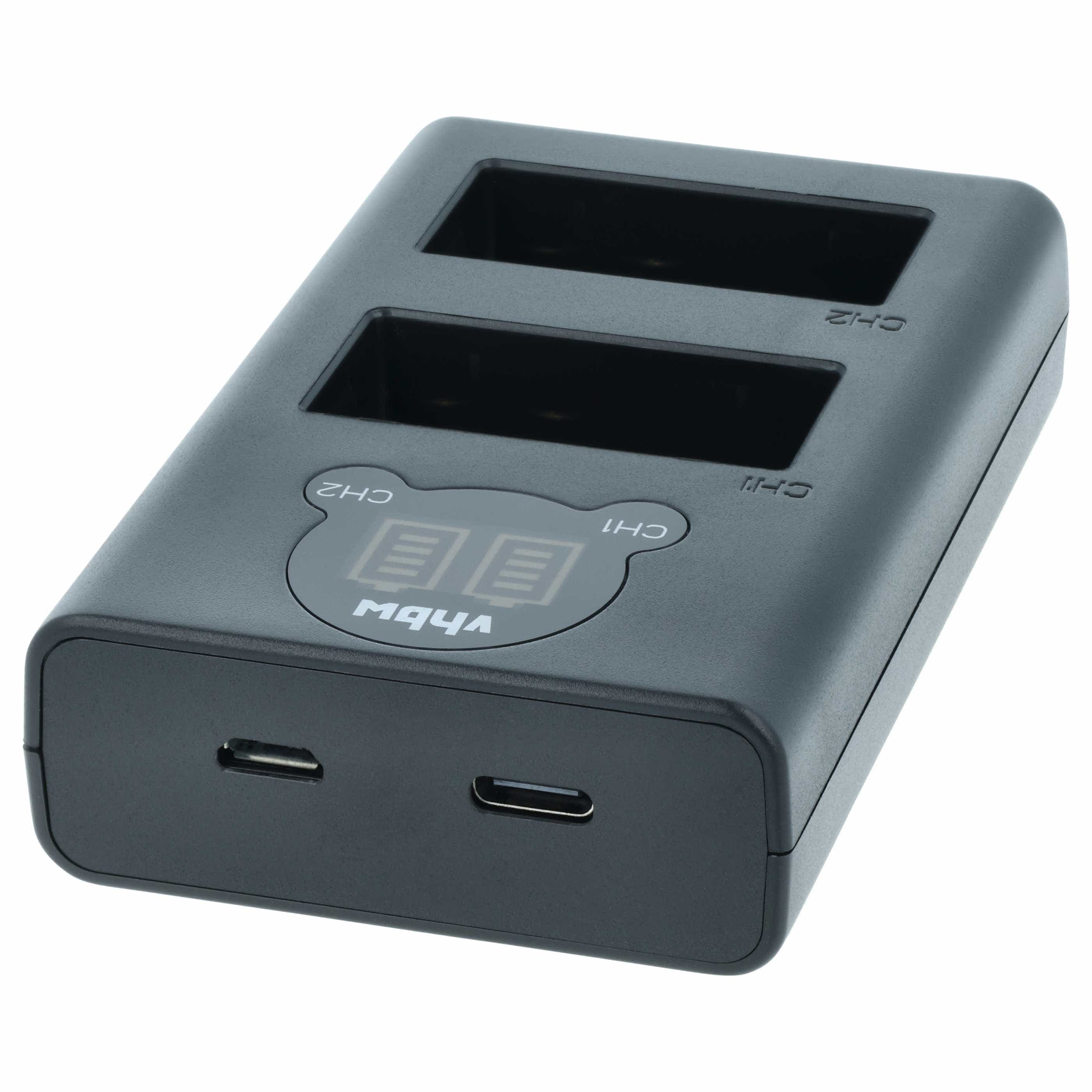 Battery Charger USB-C + Cable USB-C replaces Panasonic DE‑A80, DE‑A79BB for Leica Digital Camera etc.