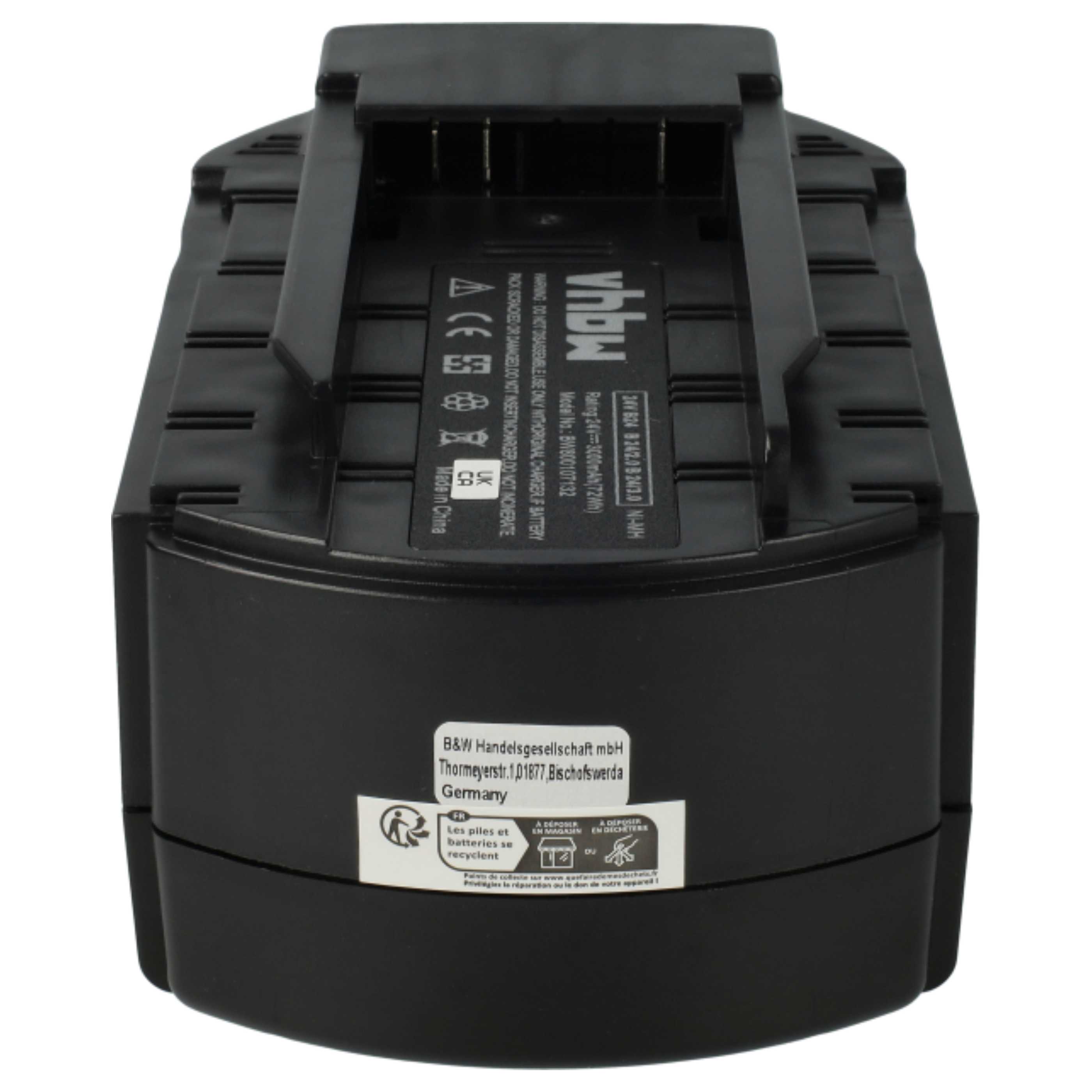 3x Battery replaces Hilti B24, B 24/3.0, B 24/2.0 Electric Power Tool - 3000 mAh, 24 V, NiMH