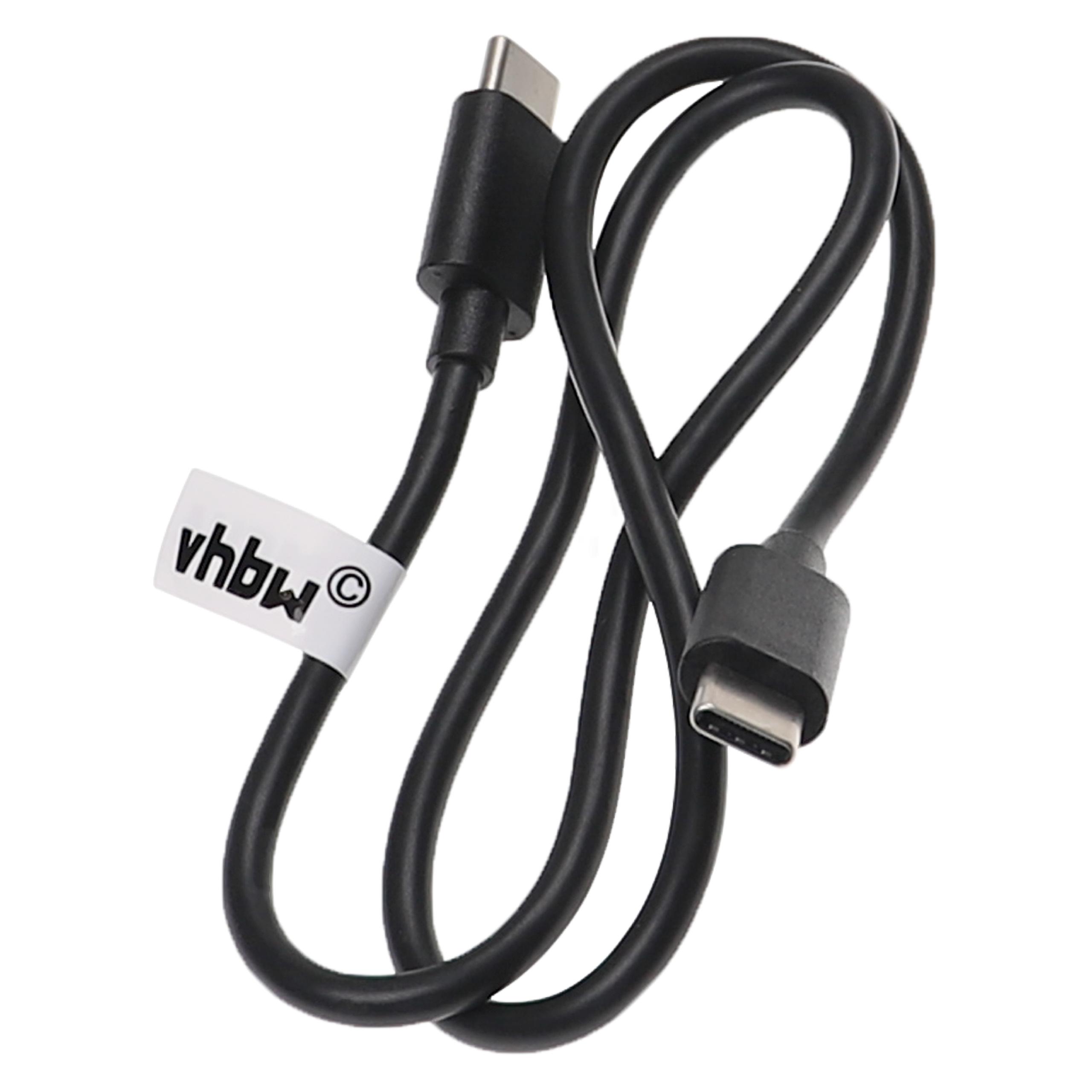 Cable de carga USB rápido para diversos portátiles, tablets, smartphones - 50 cm, negro