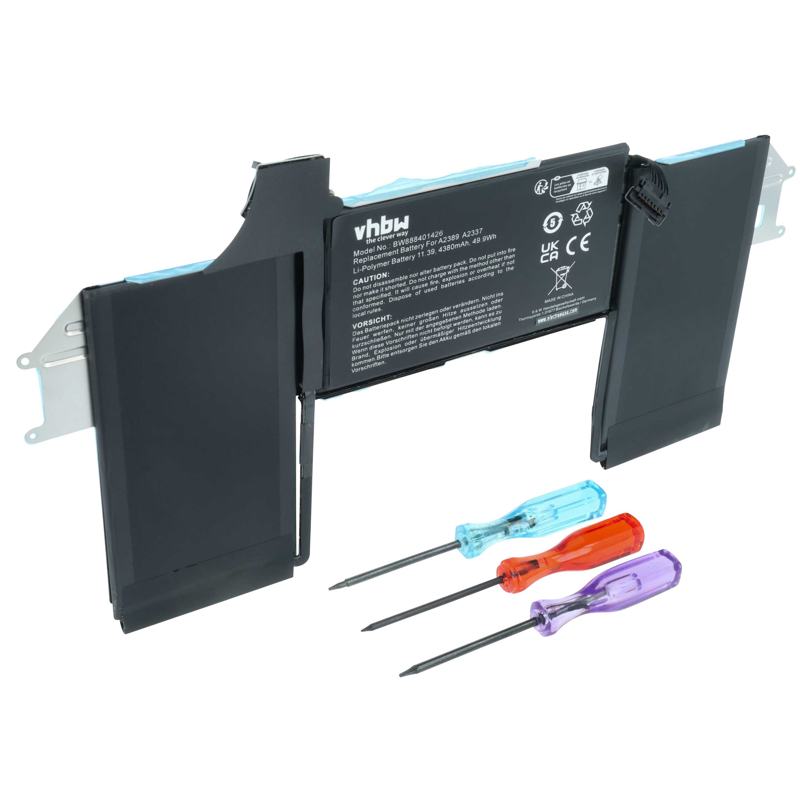 Batteria sostituisce Apple A2337, 616-00535, A1965, 080-333-4000 per notebook - 4300mAh 11,4V Li-Poly