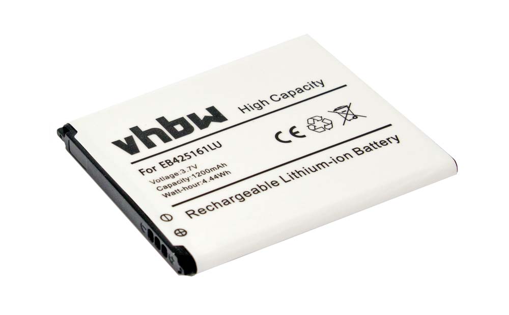 Batteria sostituisce Samsung EB-F1M7FLU, EB425161LU per cellulare Samsung - 1200mAh 3,7V Li-Ion
