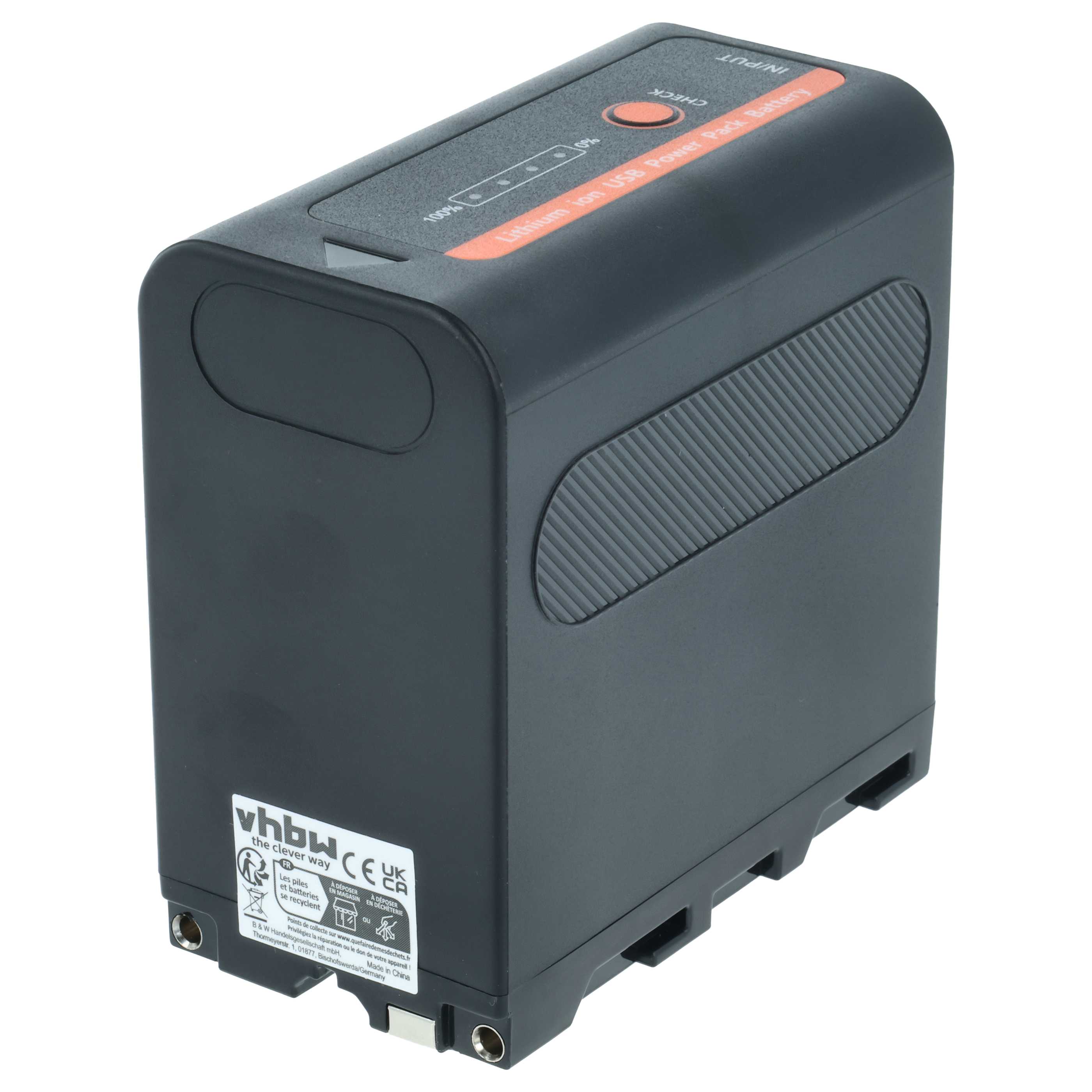 Battery replaces Sony NP-F950, NP-F930/B, NP-F950/B, NP-F550, NP-F930, NP-F750 - 6000mAh, 7.4V, Li-Ion