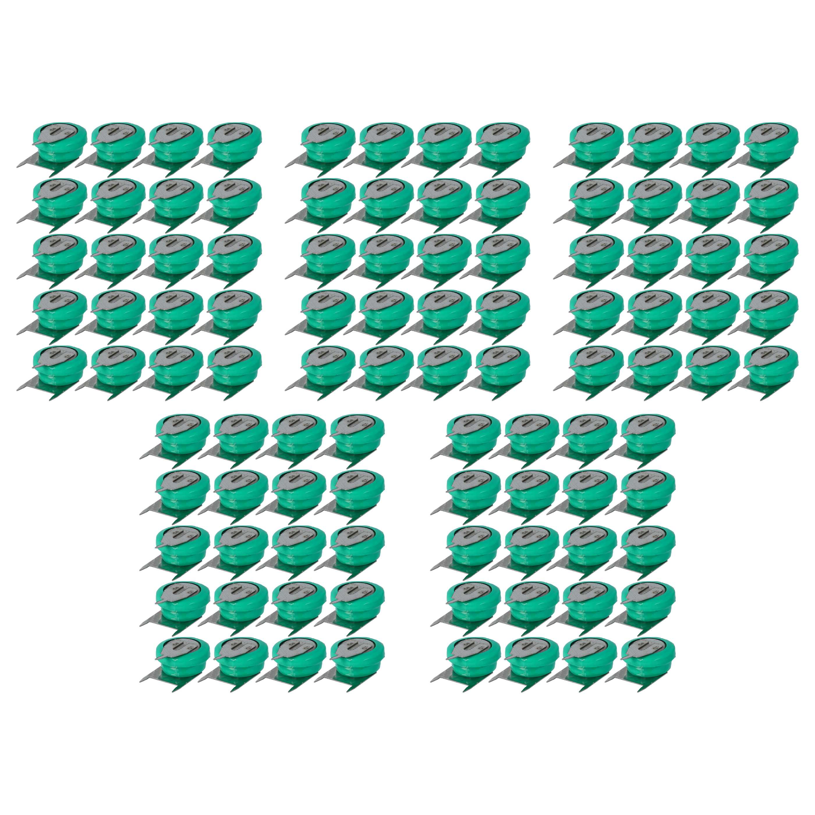 100x Button Cell Battery Type V40H 3 Pins for Model Building Solar Lamps etc. - 40 mAh 1.2 V NiMH