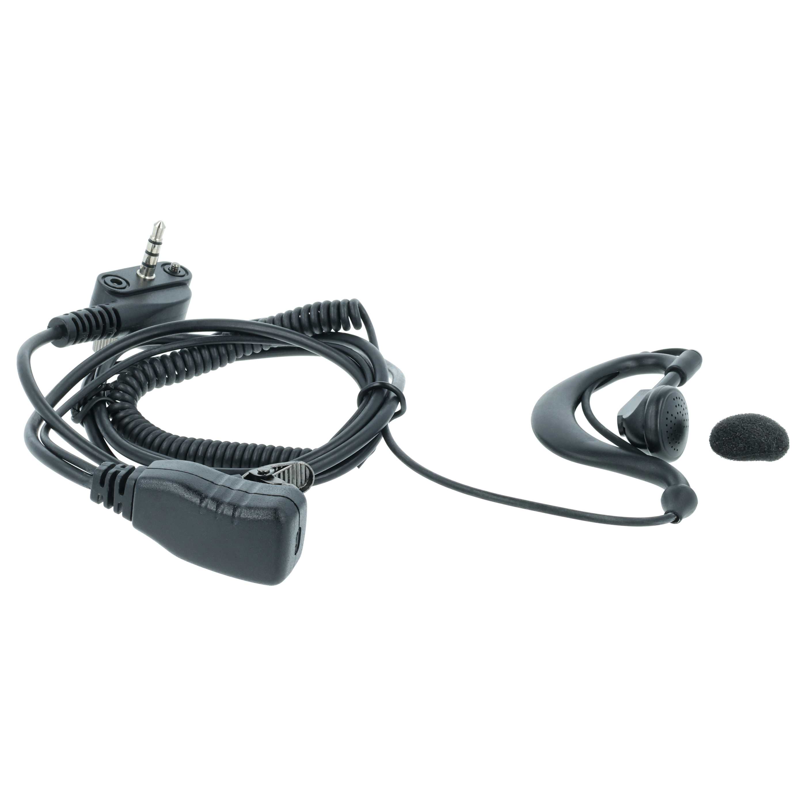 5x Security Radio Headset suitable for Yaesu Vertex VX-130 - "Take Call Button", Clip Mount