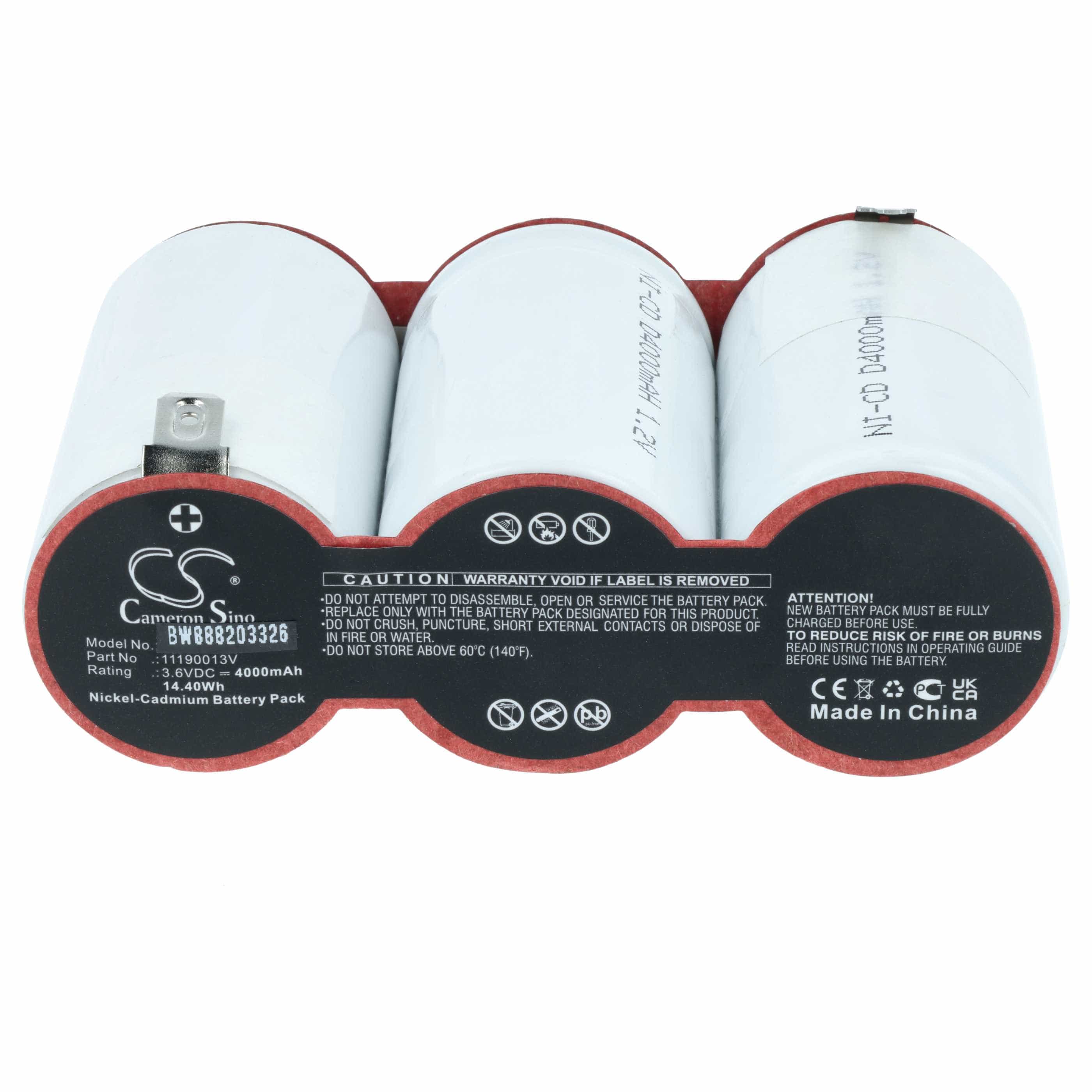 Fluchtweg-Akku (2 Stück) als Ersatz für Van Lien 11190013V für Van Lien - 4000mAh 3,6V NiCd