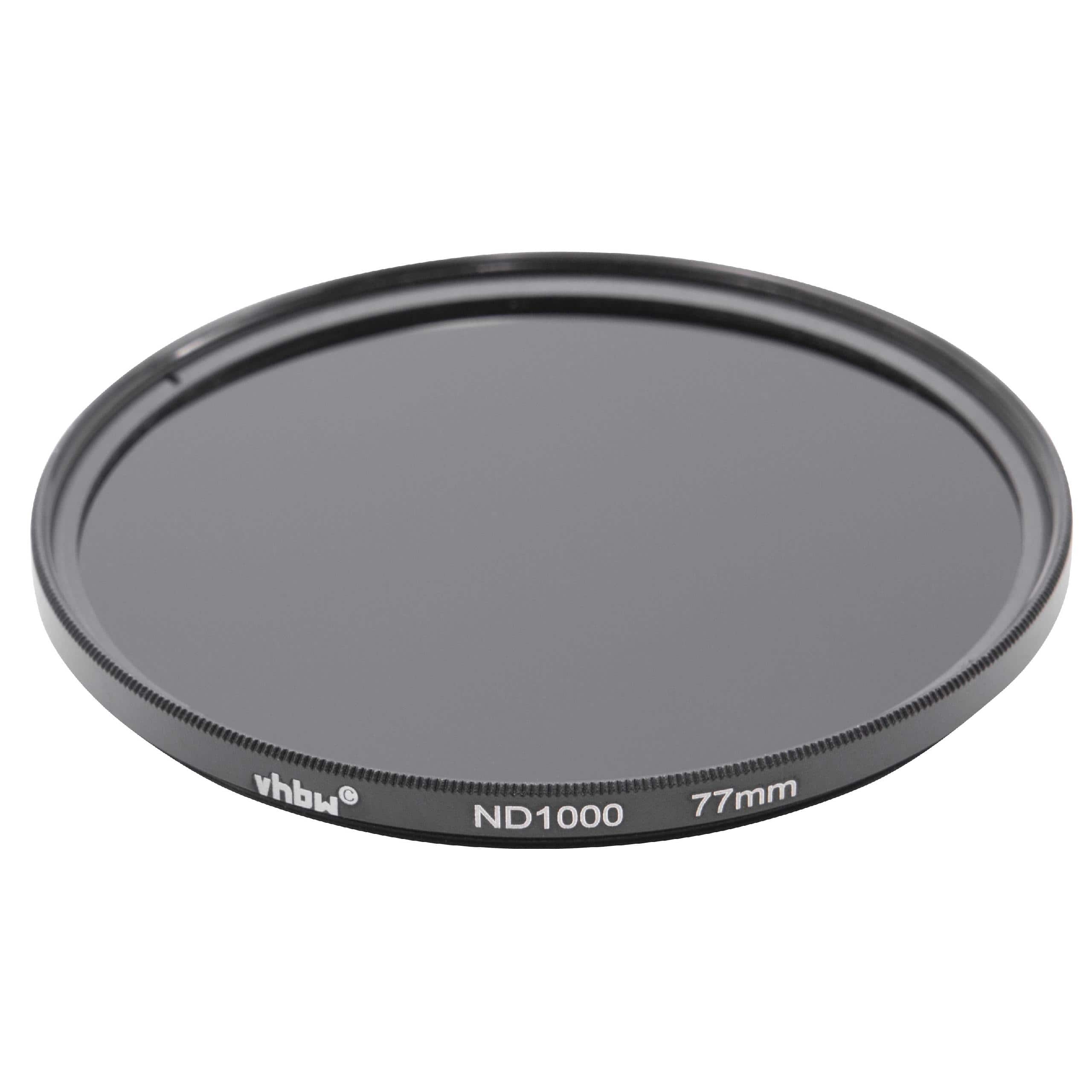 Universal ND Filter ND 1000 suitable for Camera Lenses with 77 mm Filter Thread - Grey Filter