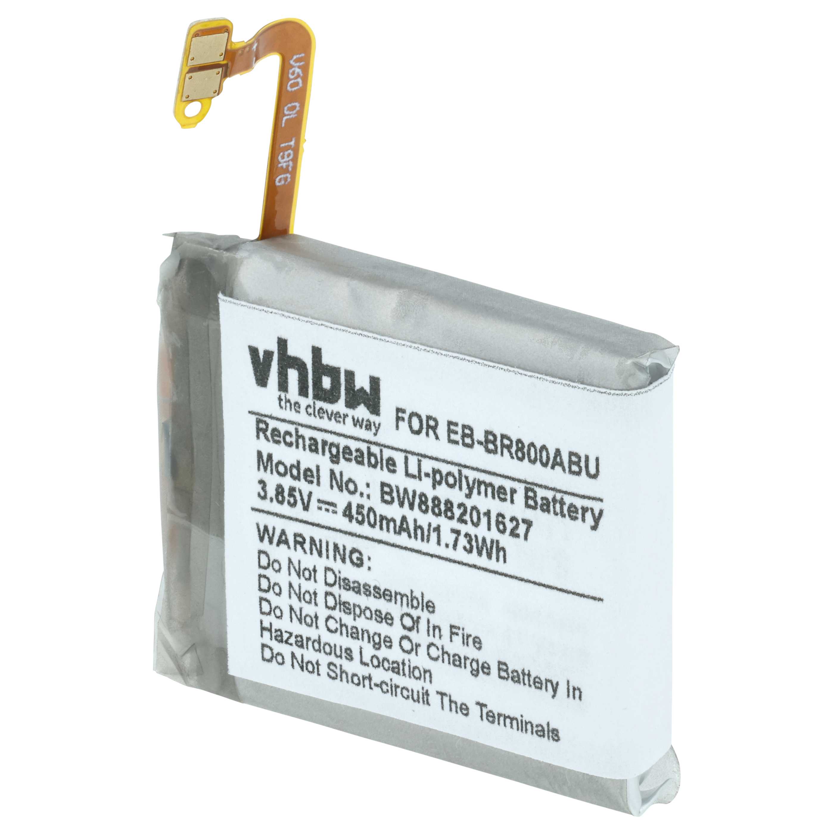 Smartwatch Battery replaces Samsung EB-BR800ABU, GH43-04855A - 450 mAh 3.85 V Li-polymer