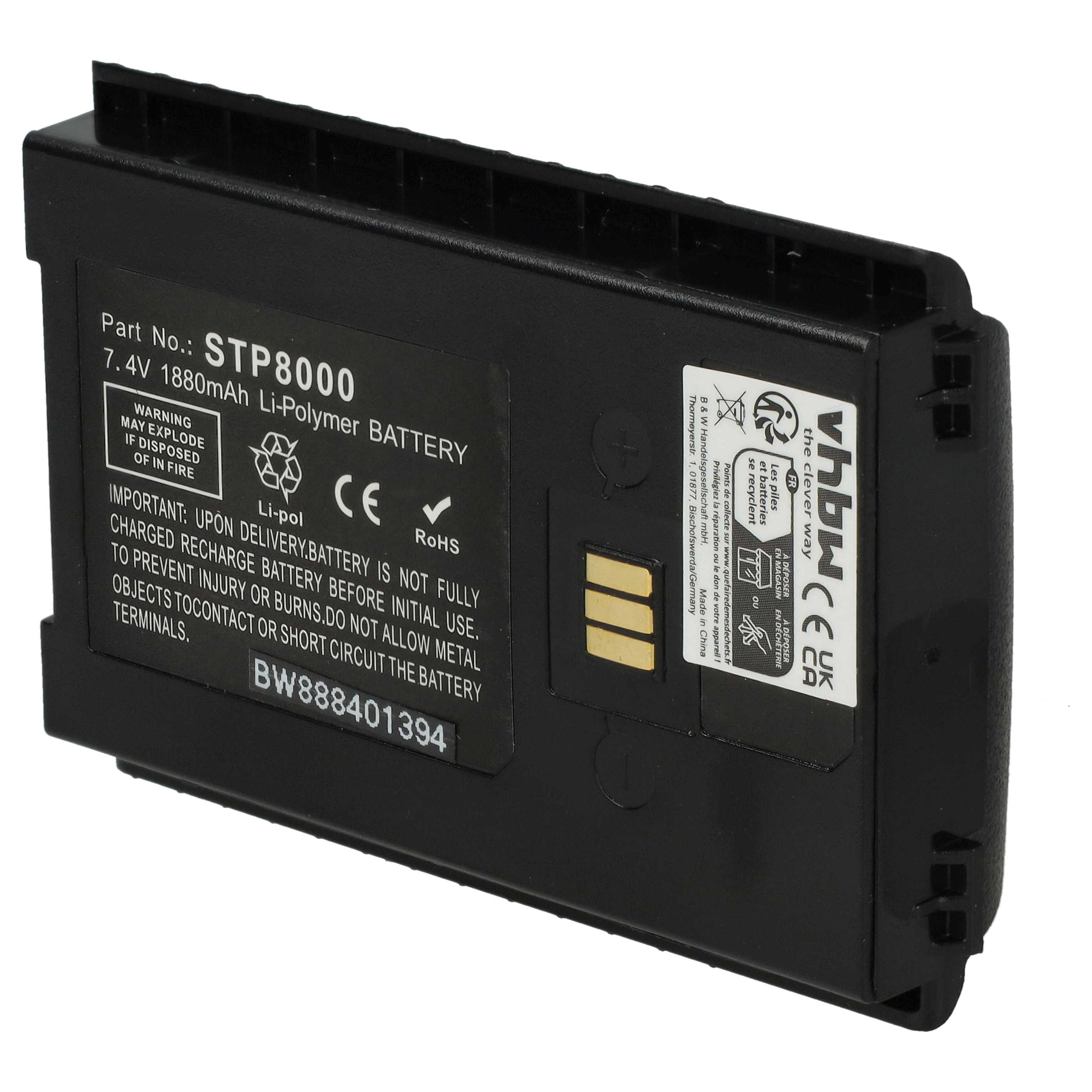 Radio Battery replaces Sepura 300-01174, 300-00635, 300-00631, 300-00634 - 1880 mAh 7.4 V Li-polymer