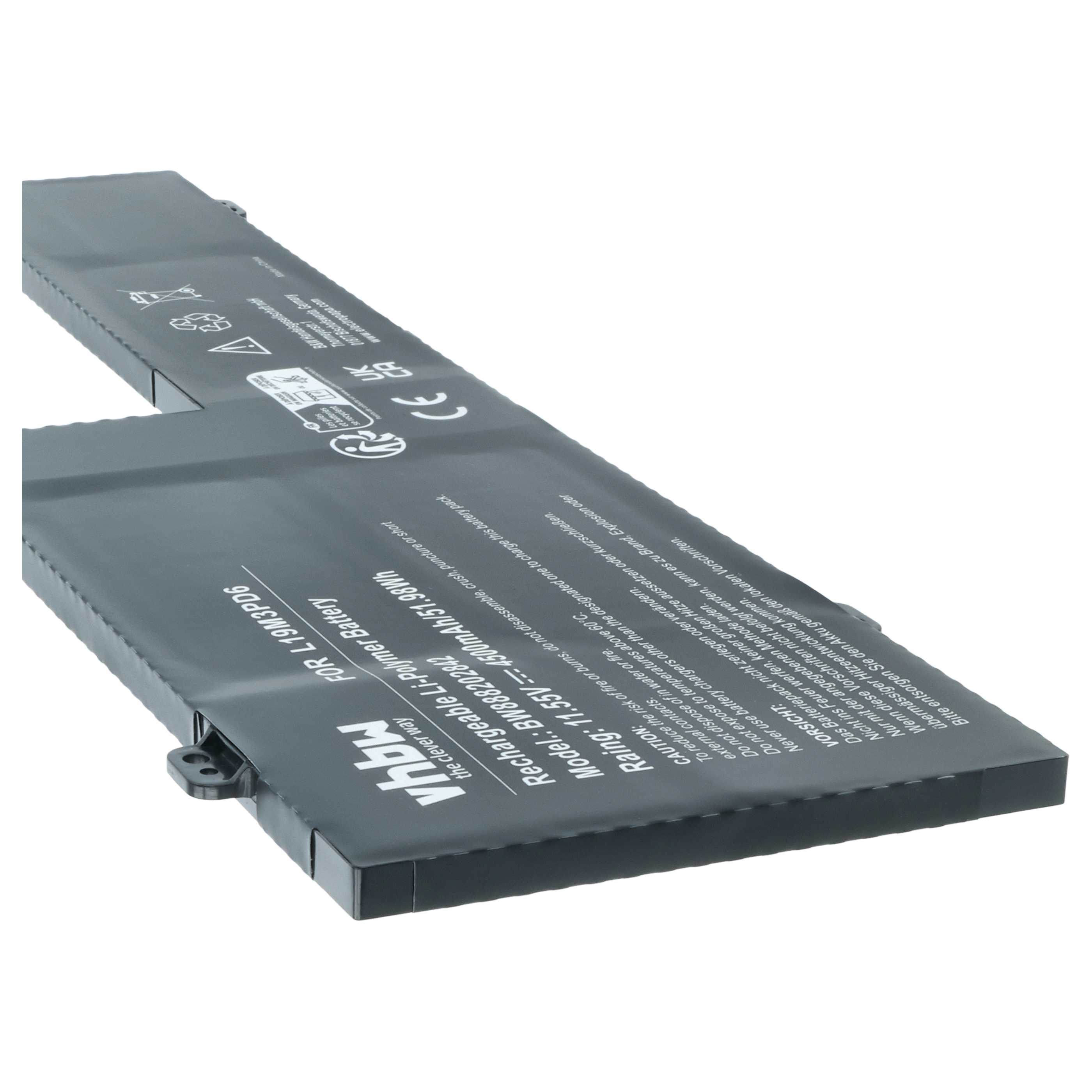 Batteria sostituisce Lenovo L19C3PD6, L19D3PD6, 5B10X49072, L19L3PD6 per notebook - 4500mAh 11,55V Li-Poly