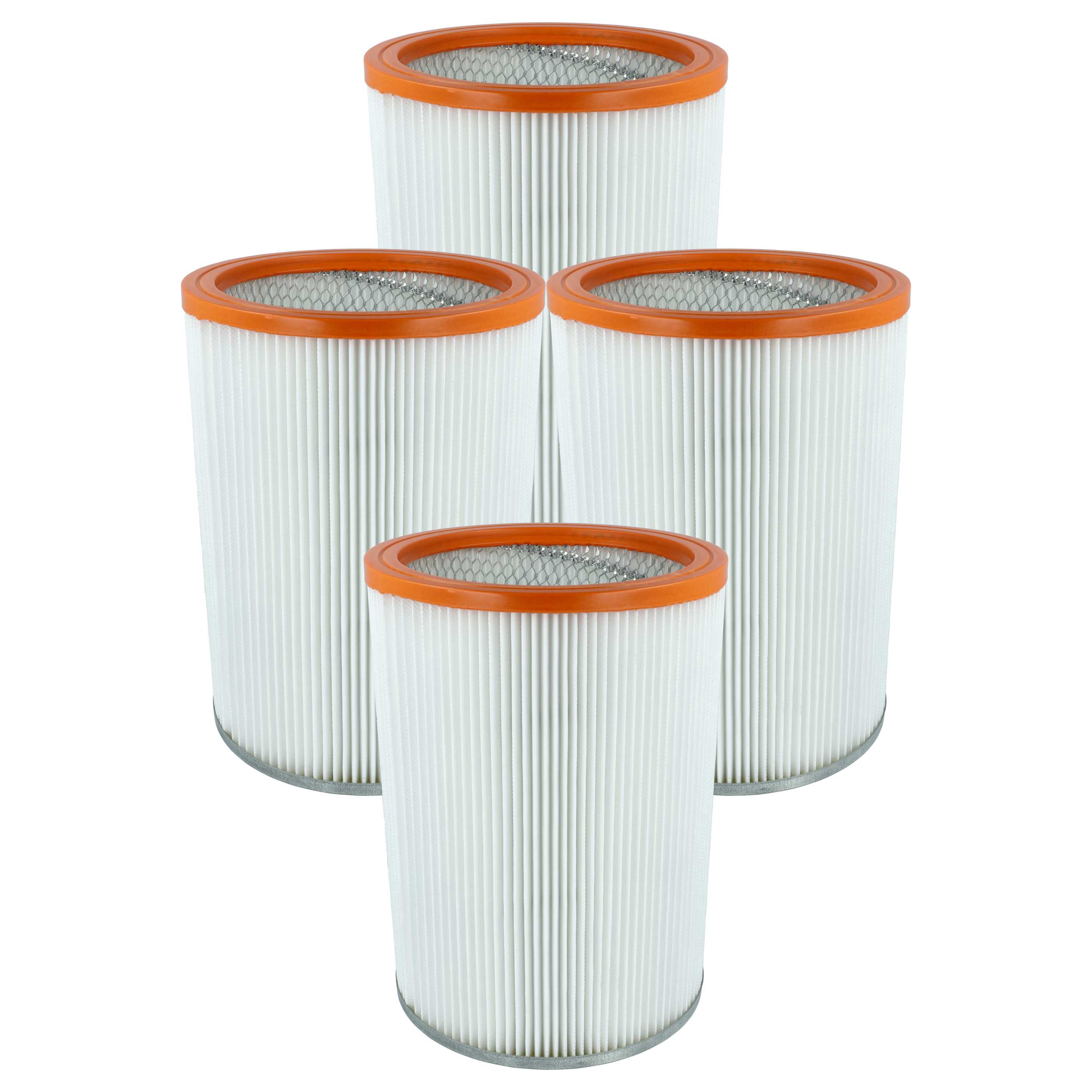4x cartridge filter replaces Nilfisk R 637/1 for WAP Vacuum Cleaner, orange / white