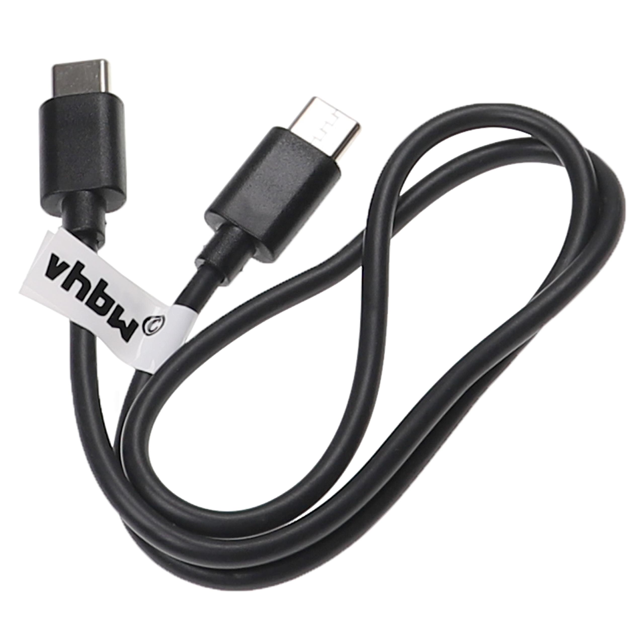 Cable de carga USB C para diversos portátiles, tablets, smartphones - 50 cm, negro