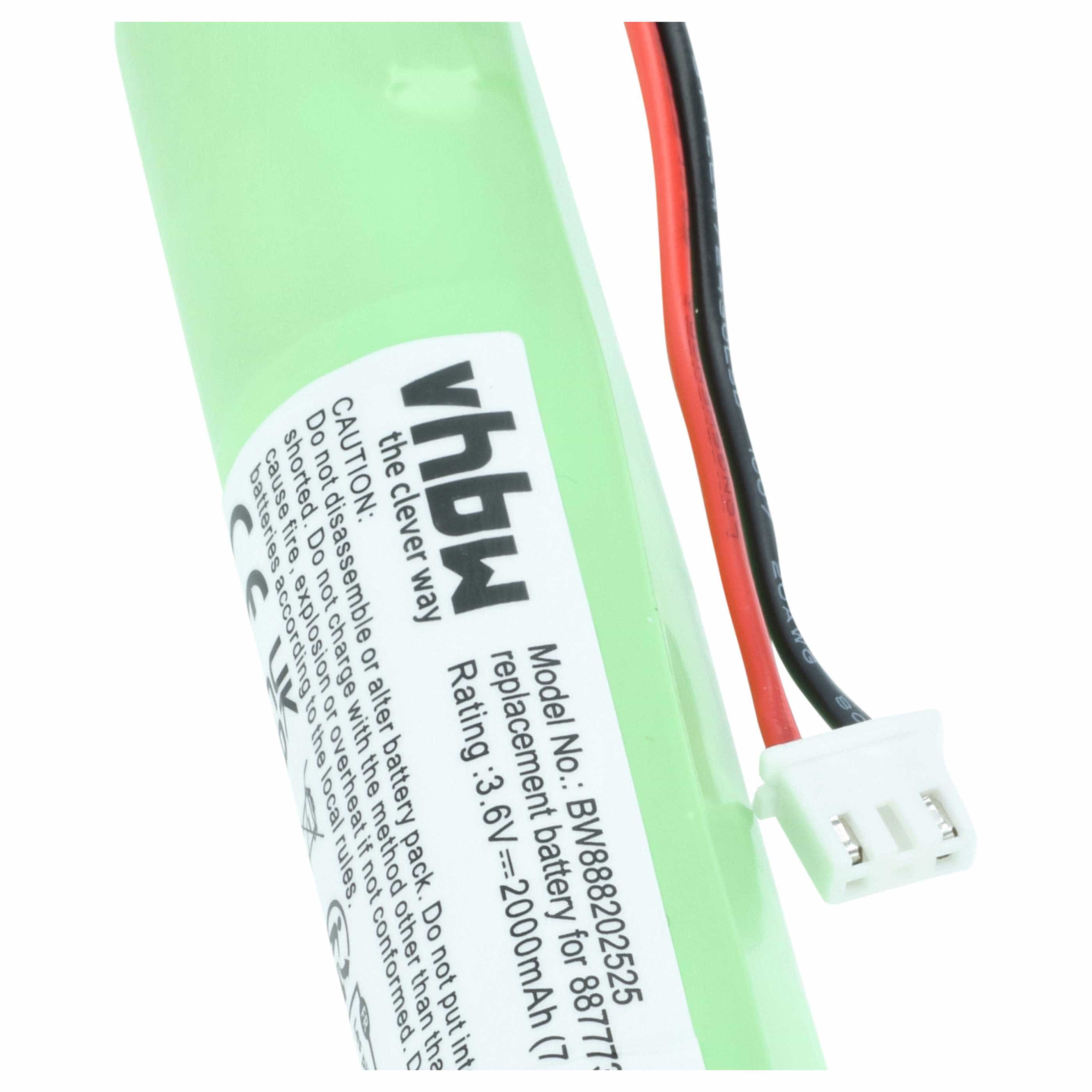 Battery replaces Hurricane 8877731412181 for Hurricane 2000mAh, 3.6V, NiMH