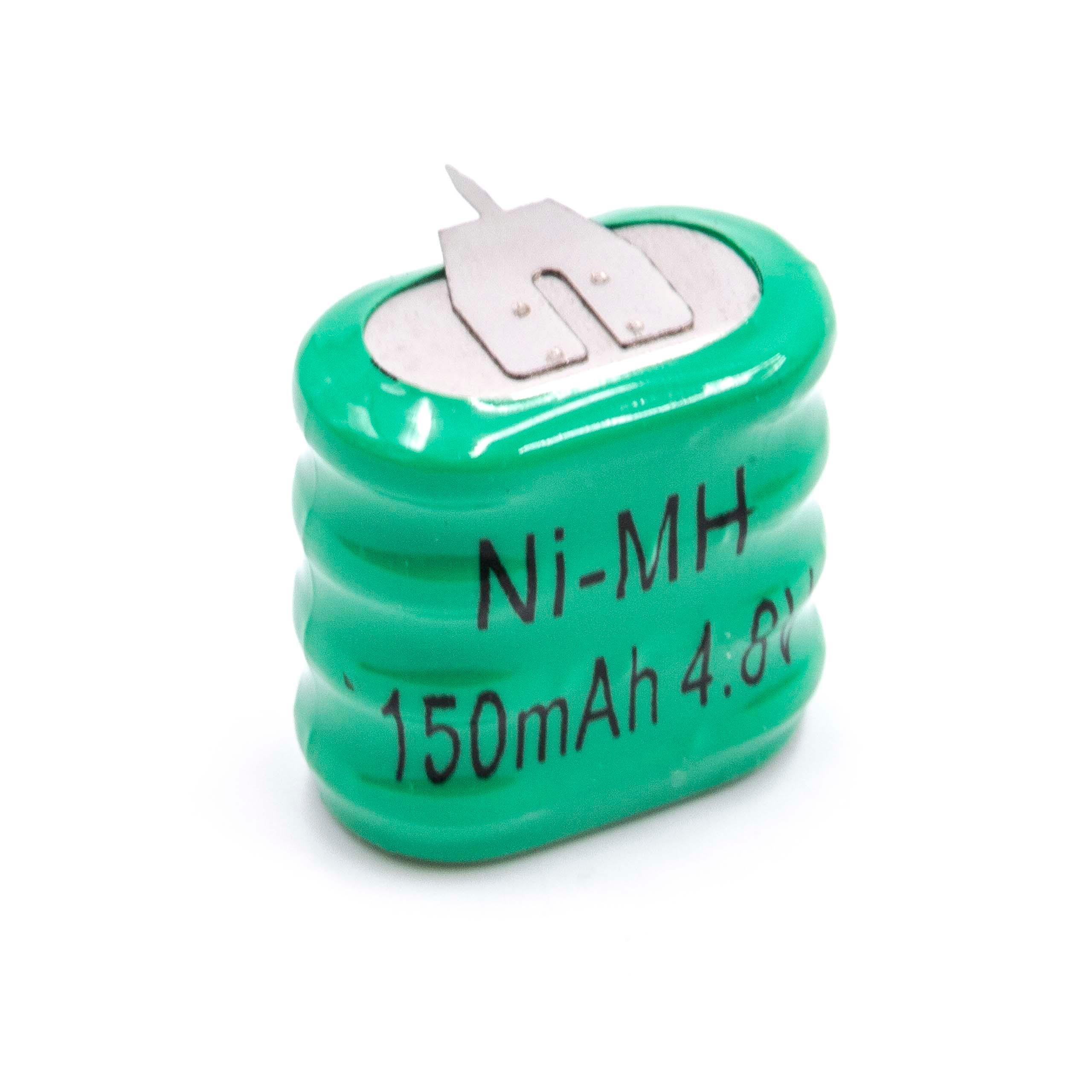 Button Cell Battery (4x Cell) Type 4/V150H 3 Pins for Model Building Solar Lamps etc. - 150mAh 4.8V NiMH