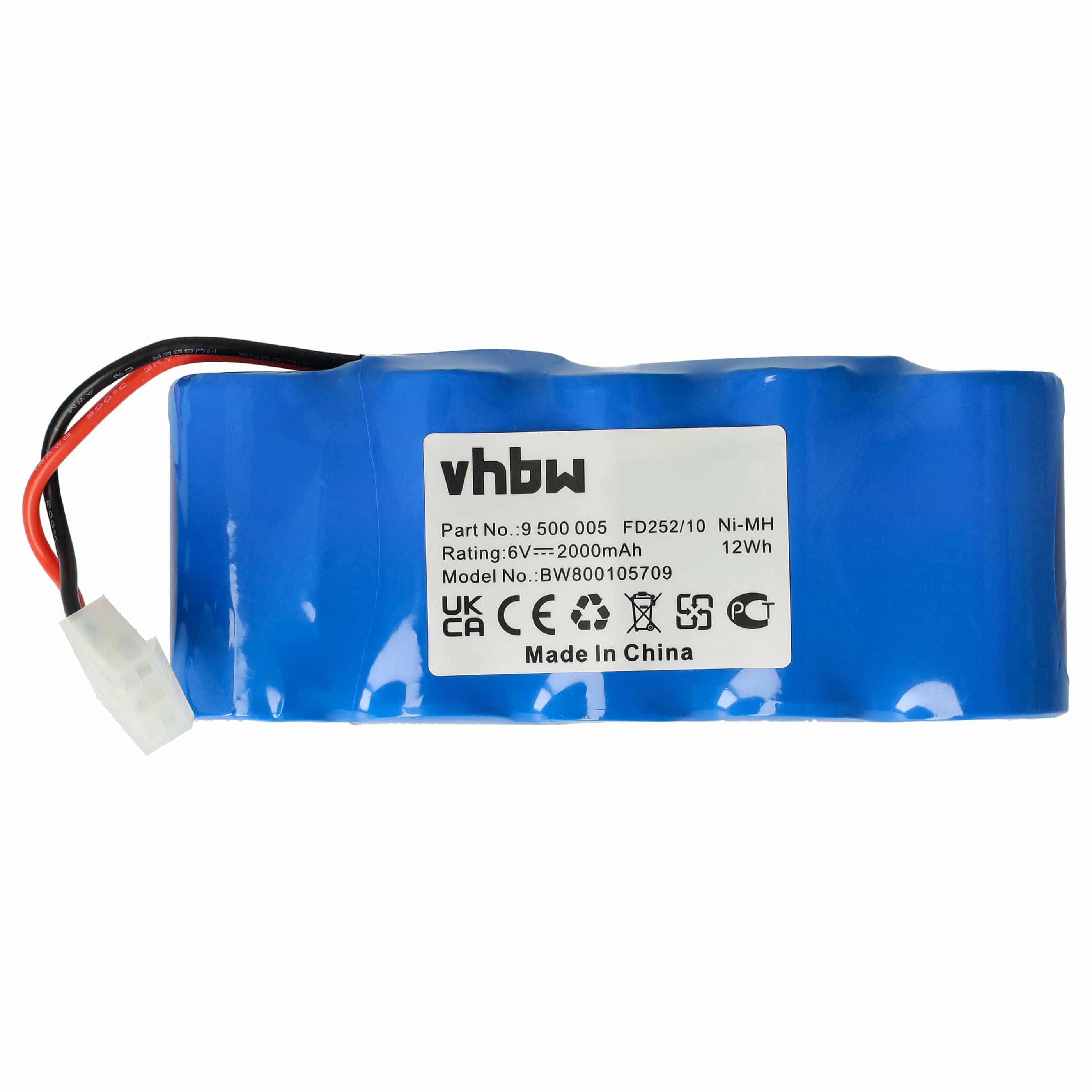 Akku 6V als Ersatz für Bosch 710055, 9000163, 8781105908, 8787335119, 9 500 005, FD252/10 - 2Ah, NiMH