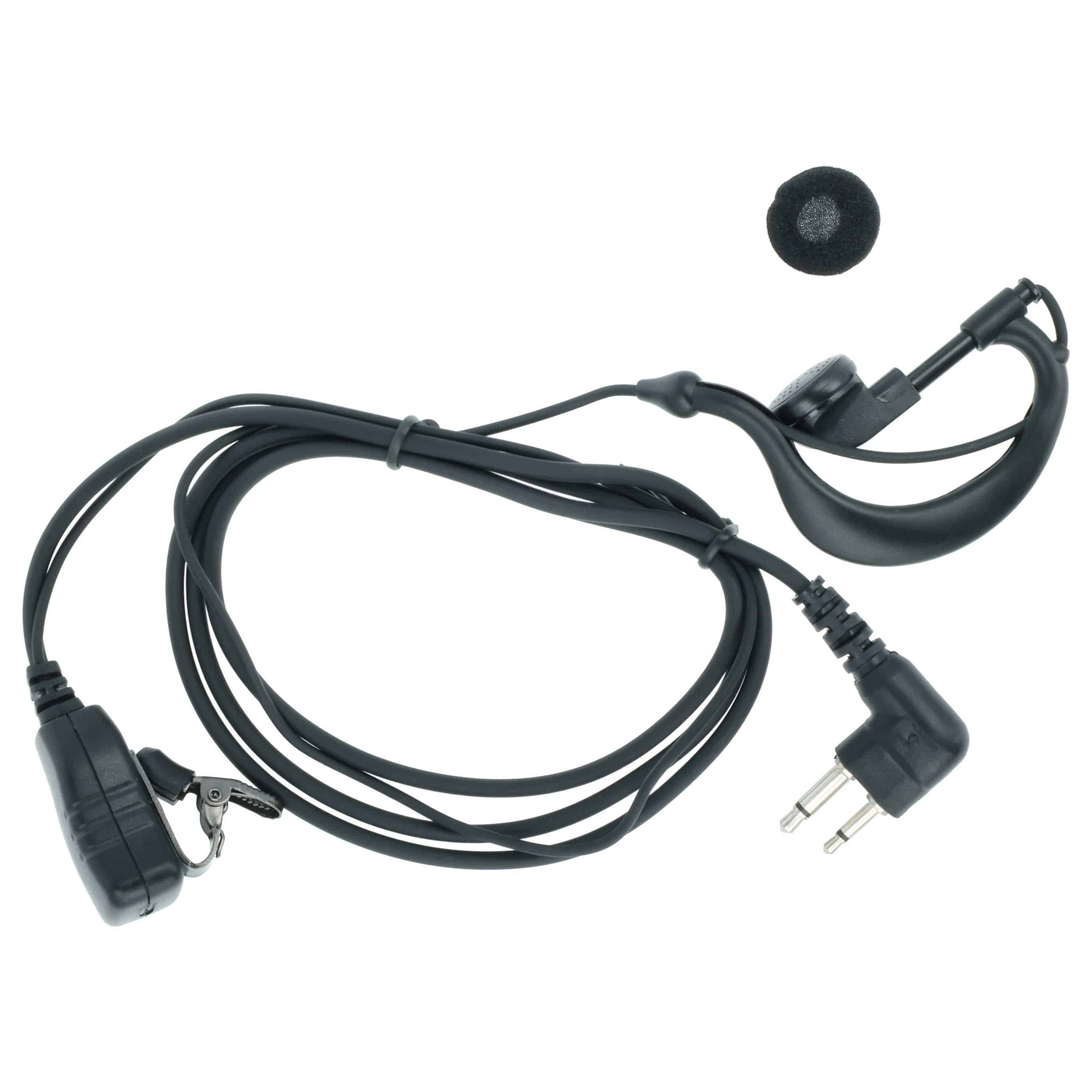 Security Radio Headset suitable for Motorola GP300 - "Take Call Button", Clip Mount