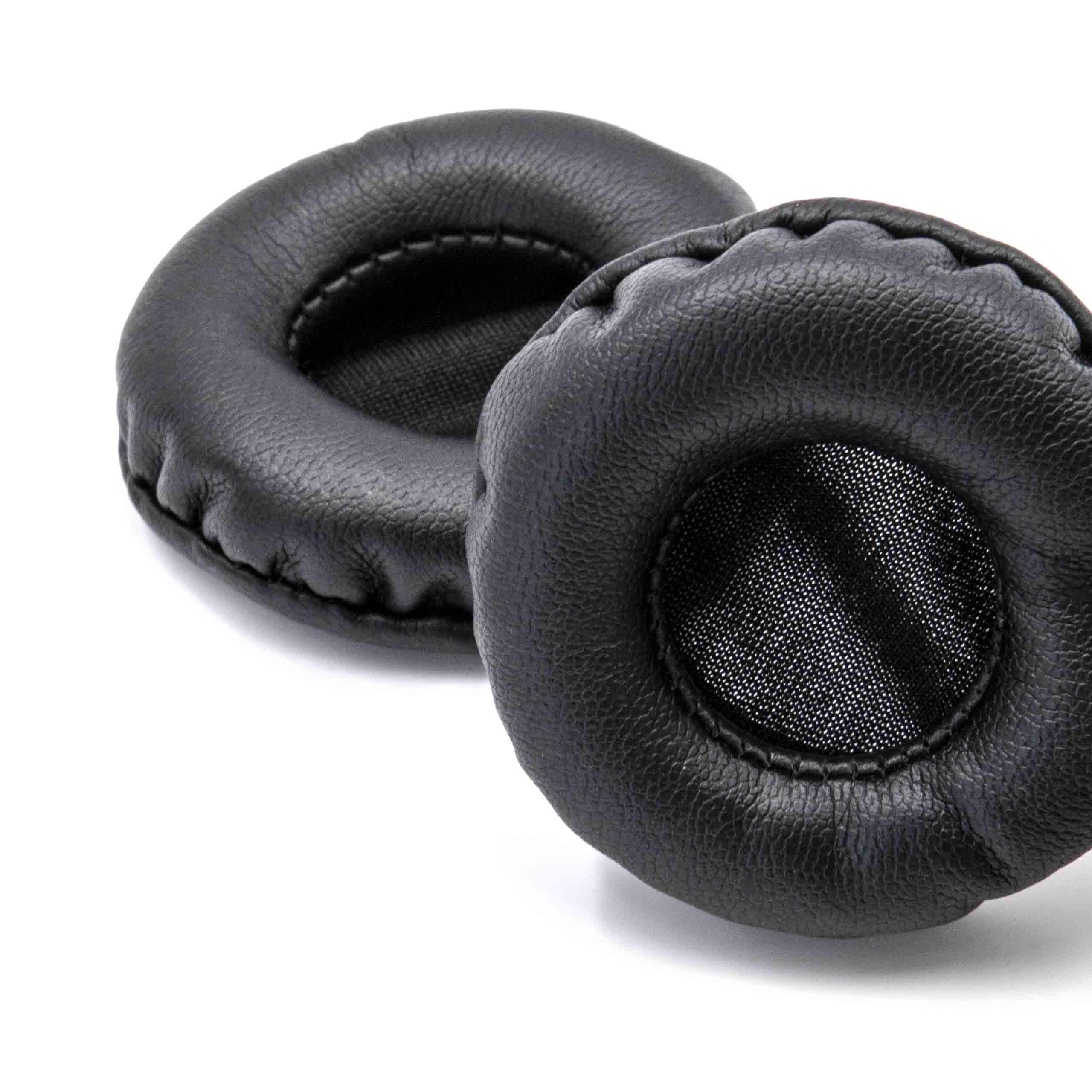 2x Coussinets d'oreille 5cm pour casque - polyuréthane noir